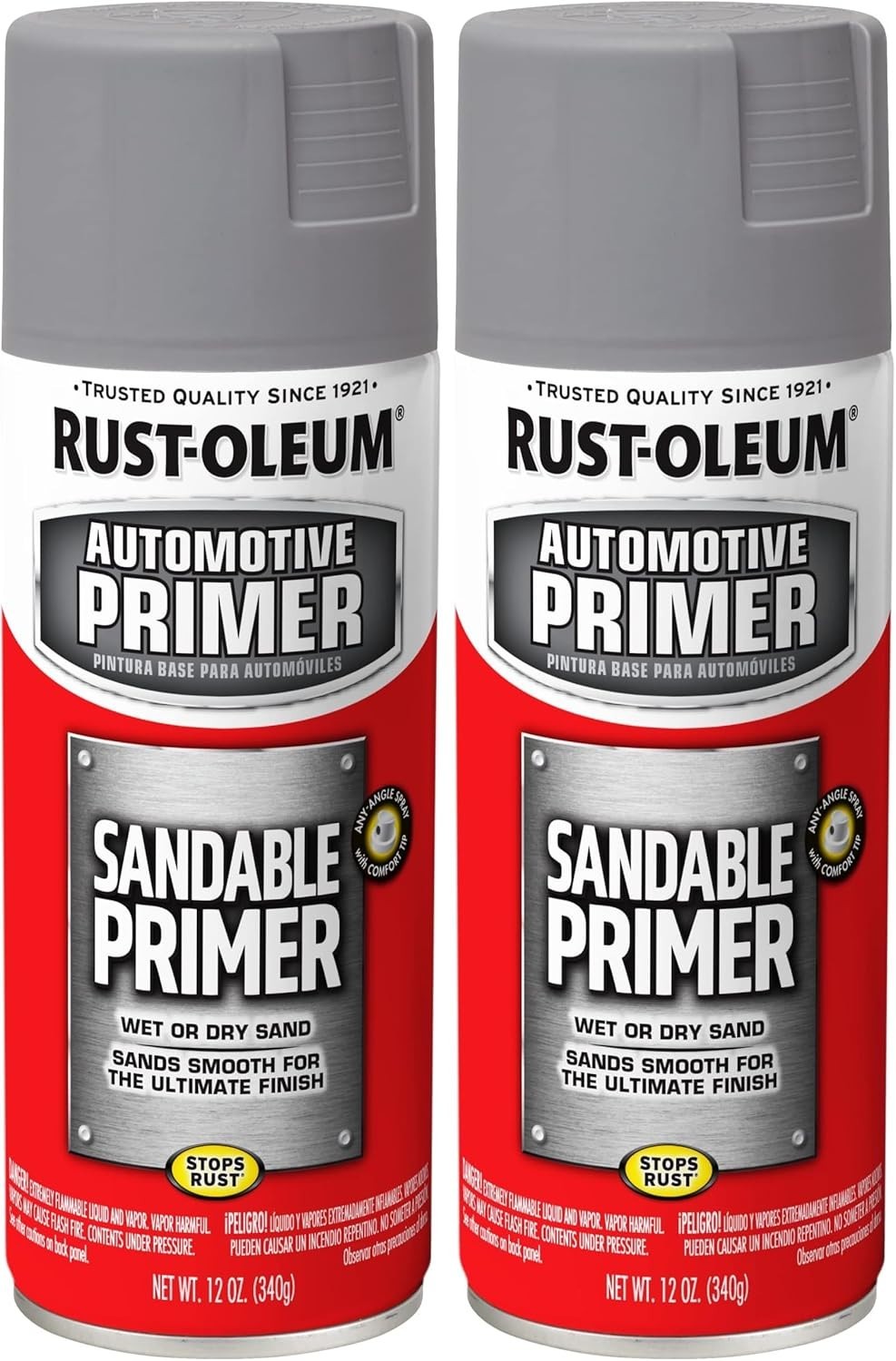 249415 Automotive Sandable Primer Spray, 12 Oz, Gray (Pack of 2)