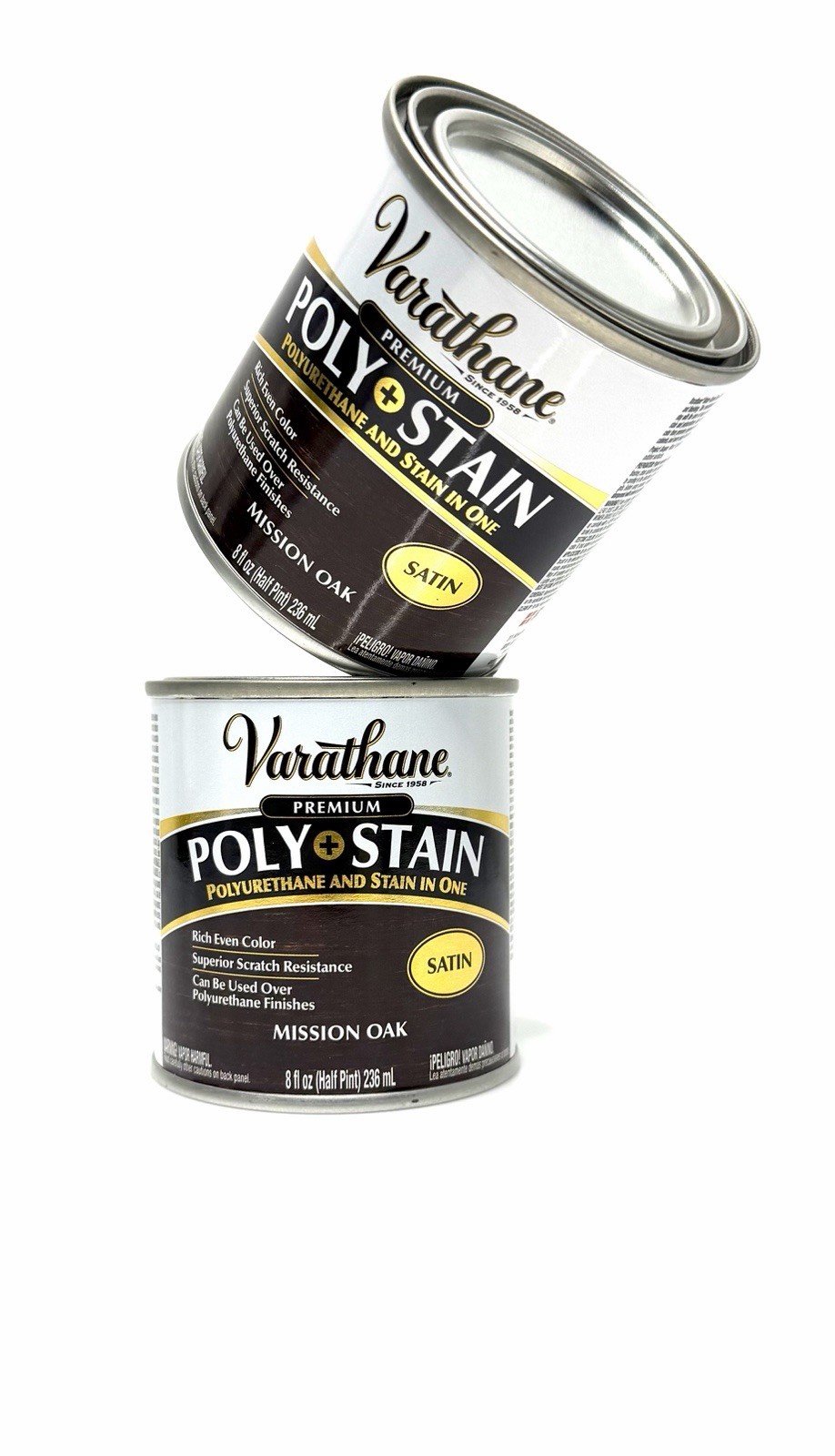 2pk Varathane Poly + Stain Satin Mission Oak 8 fl oz 2in1 Wood Finish