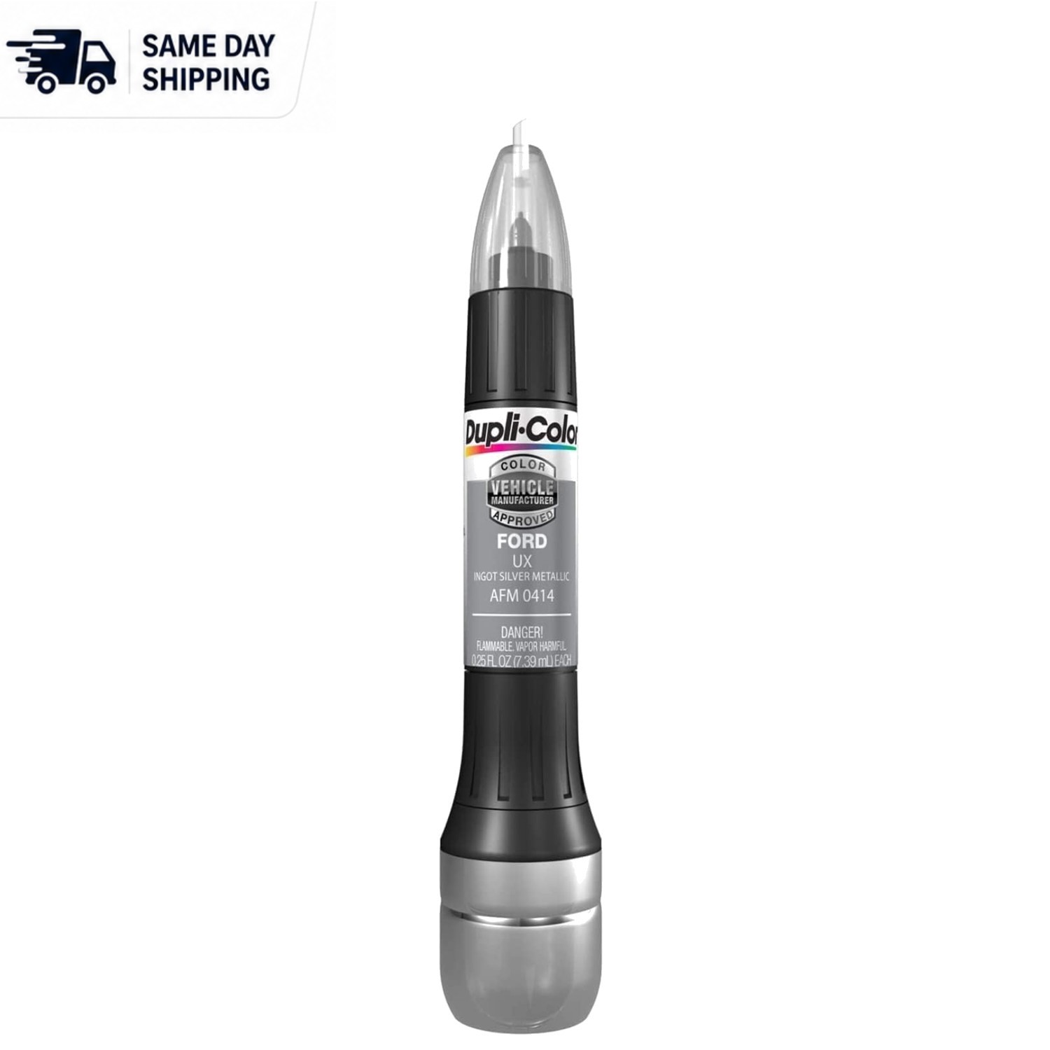 Fast-Drying Ingot Silver Metallic Touch-Up Paint 0.25 Oz Pen for Scratch Repair