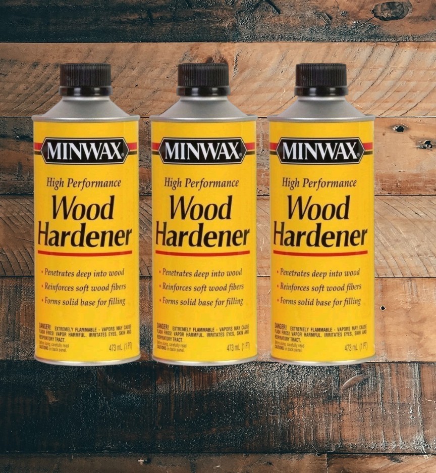 3 MINWAX WOOD HARDENER High Performance Strengthens Seals Rotting Wood 1 pt