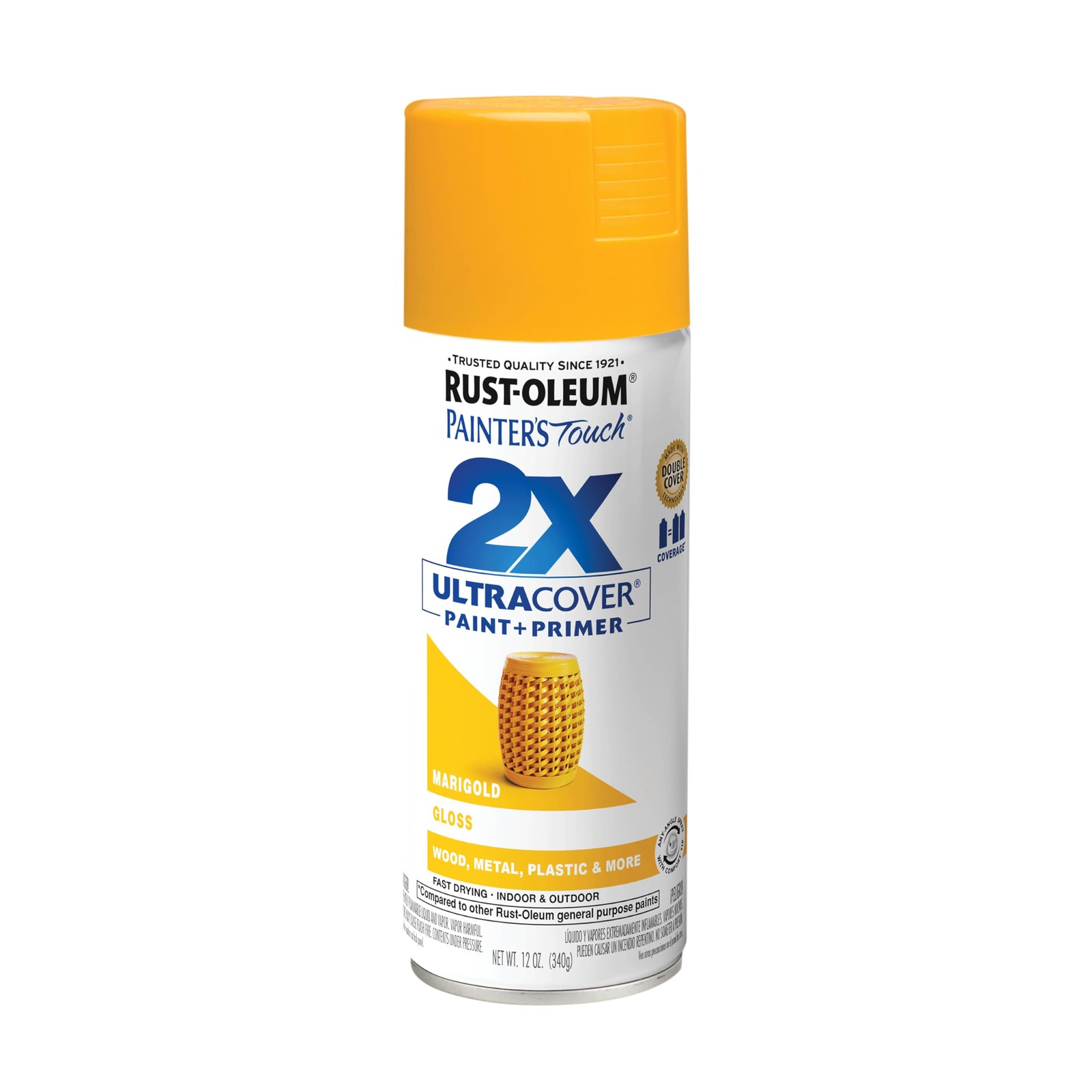 Rust Oleum Painter’s Touch 2X Ultra Cover Spray Paint 12Oz Gloss Marigold