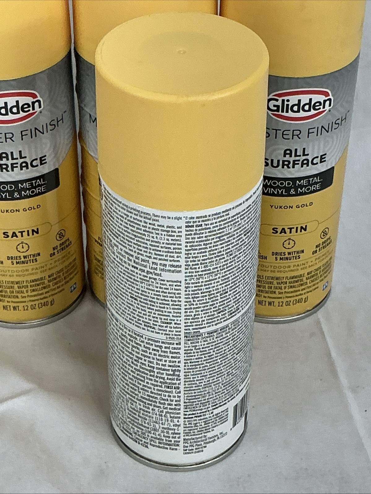 6 Pack Glidden Master Finish 12 oz. Satin Yukon Gold 12 Ounce Per Can