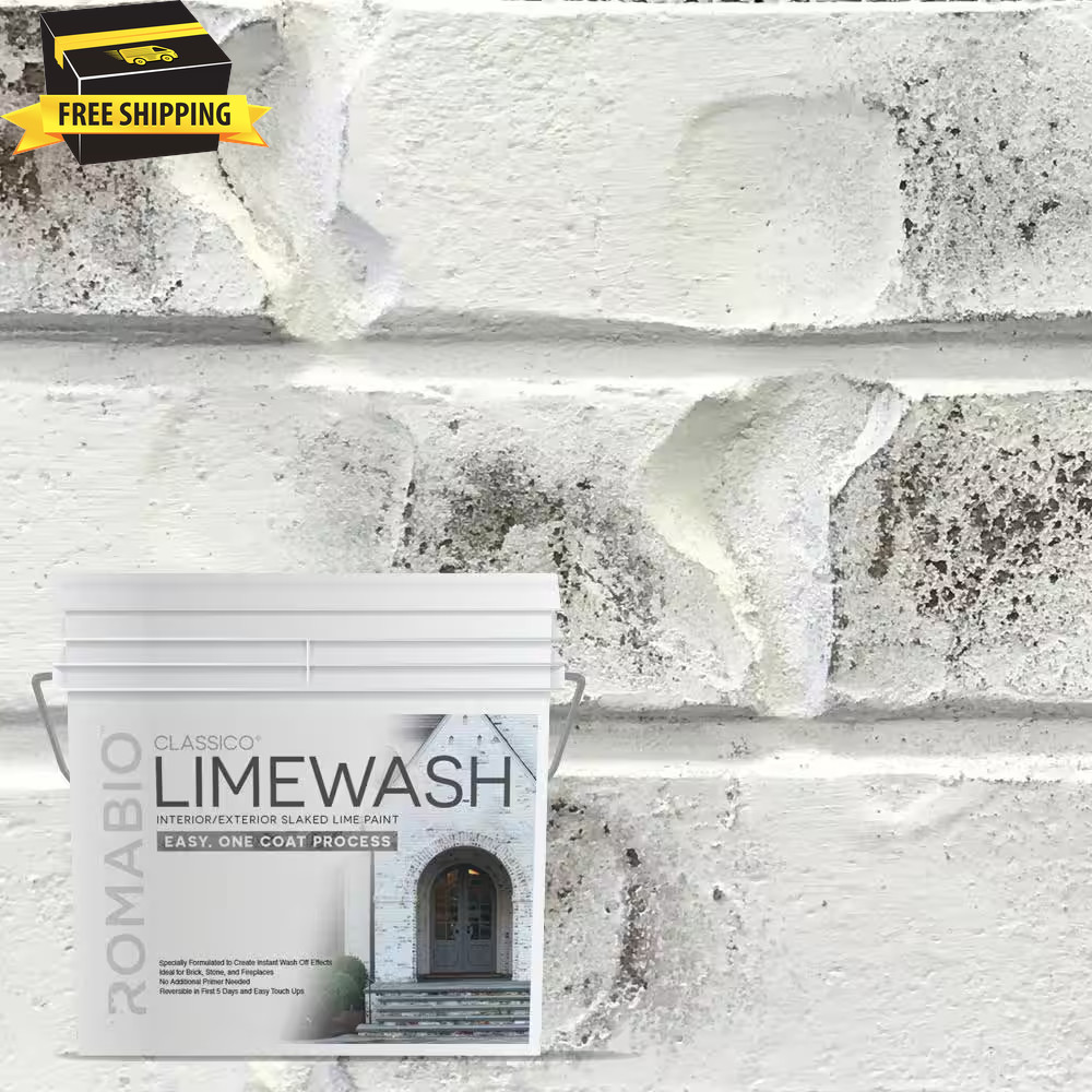 Bianco White Limewash Paint – Interior/Exterior – 0.67 Gal 🎯🎯🎯
