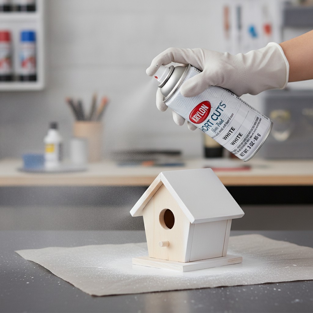 Short Cuts 3 Oz. White Aerosol Paint – High-Gloss, Fast Drying & UV Resistant