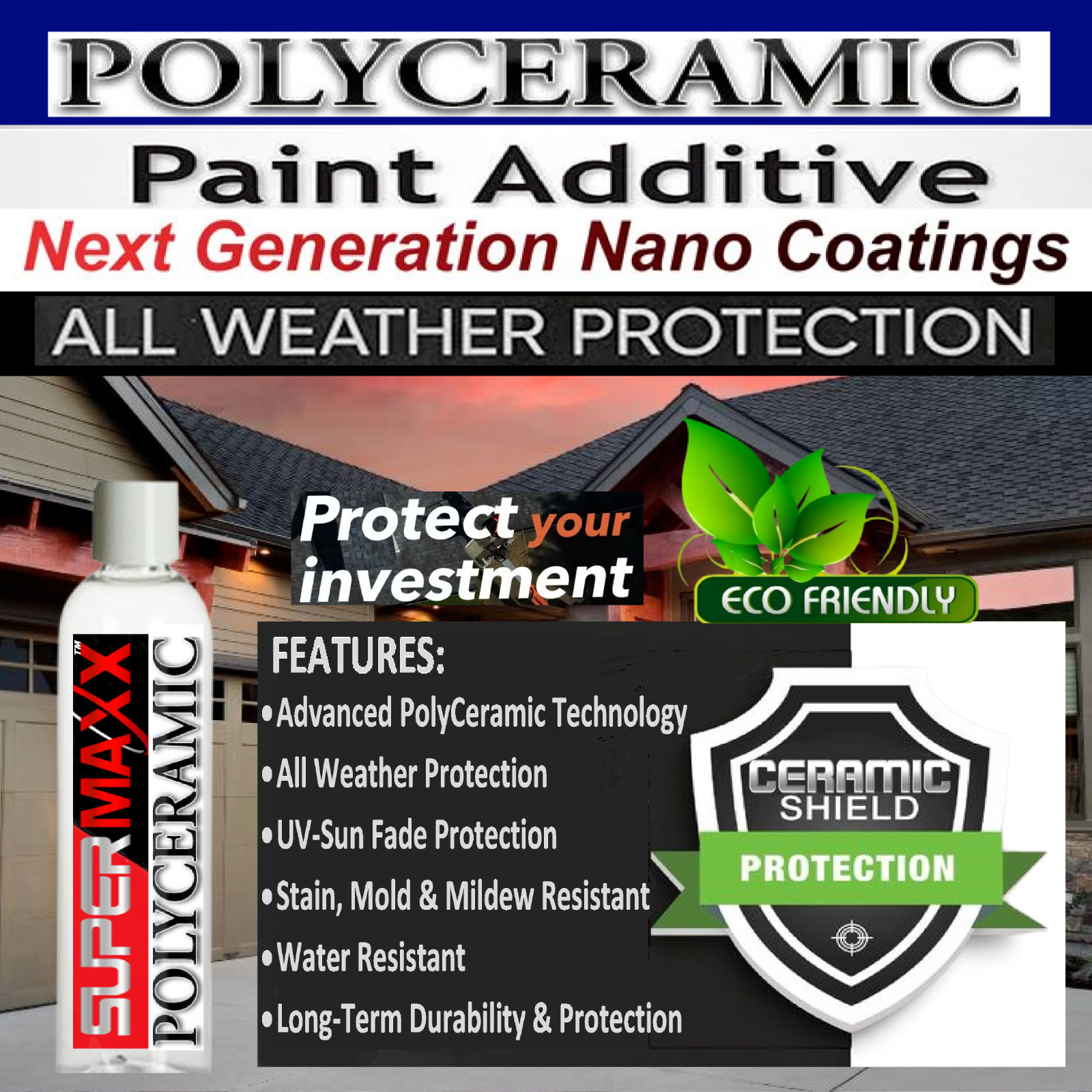 POLYCERAMIC LATEX PAINT ADDITIVE INTERIOR/EXTERIOR FOR ALL WATER BASED PAINTS