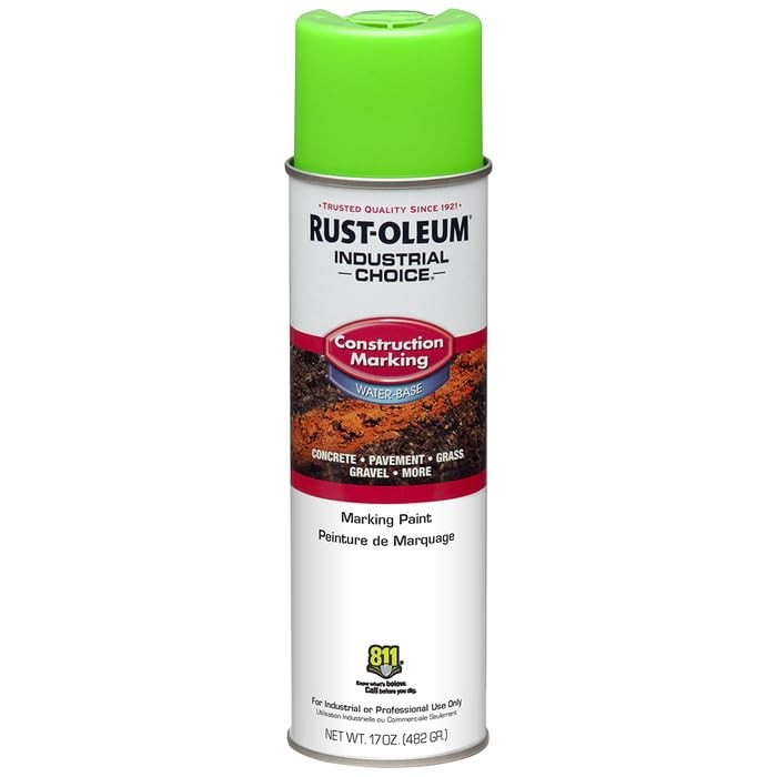 Rust Oleum 15Oz Fluorescent Green Marking Paint Pack Of 12 Fast Dry Durable