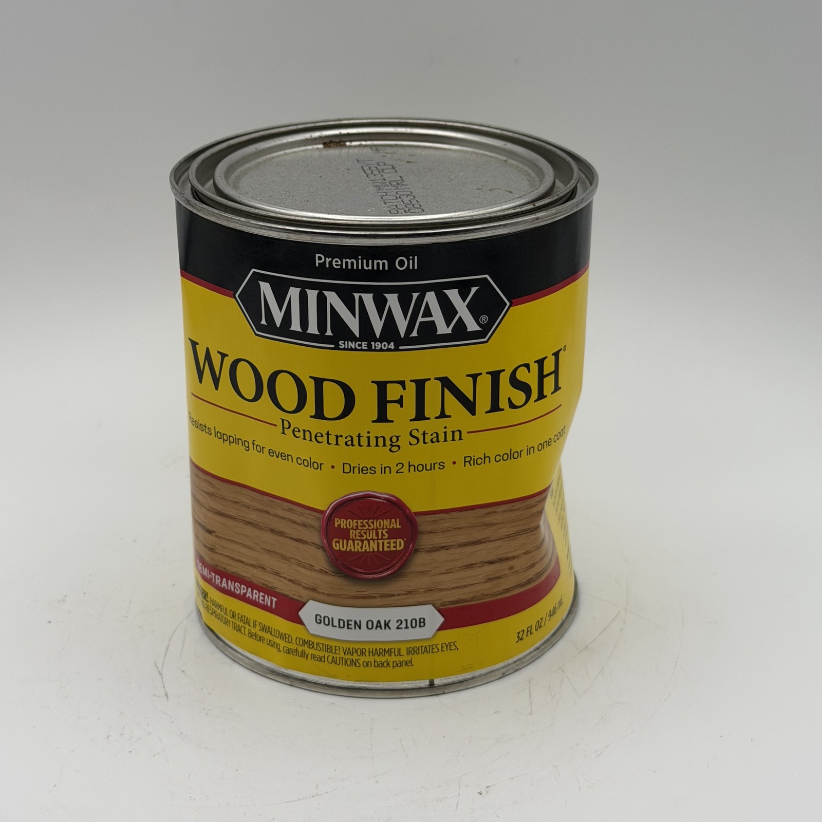 Minwax Wood Finish Golden Oak 210B Oil-Based Penetrating Stain 32 fl oz Dented