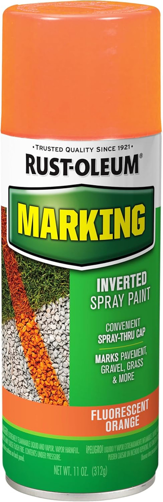 1987830 Specialty Marking Spray Paint, 11 Oz, Fluorescent Orange