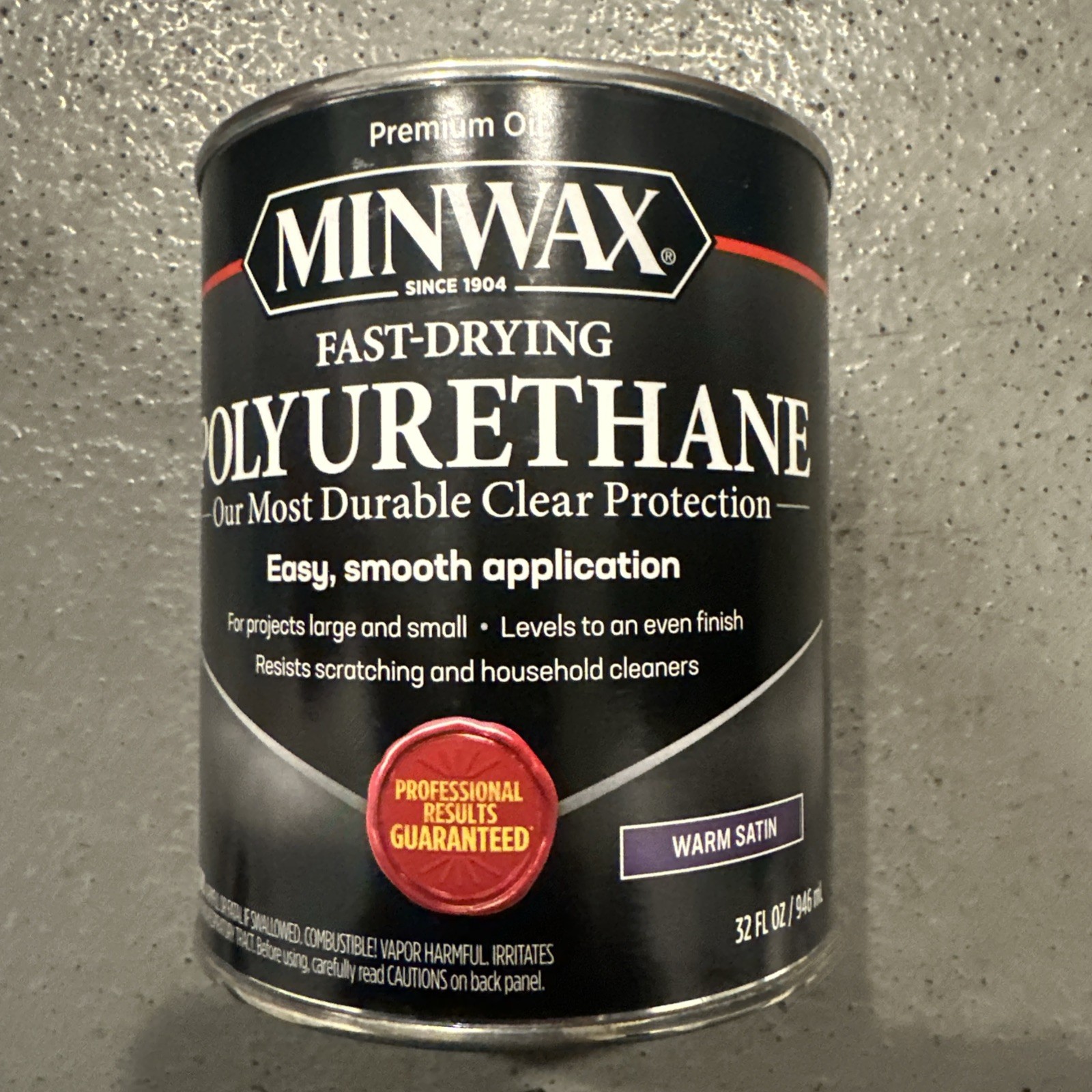Minwax Water-Based Oil-Modified Polyurethane, Warm Satin 32 Oz
