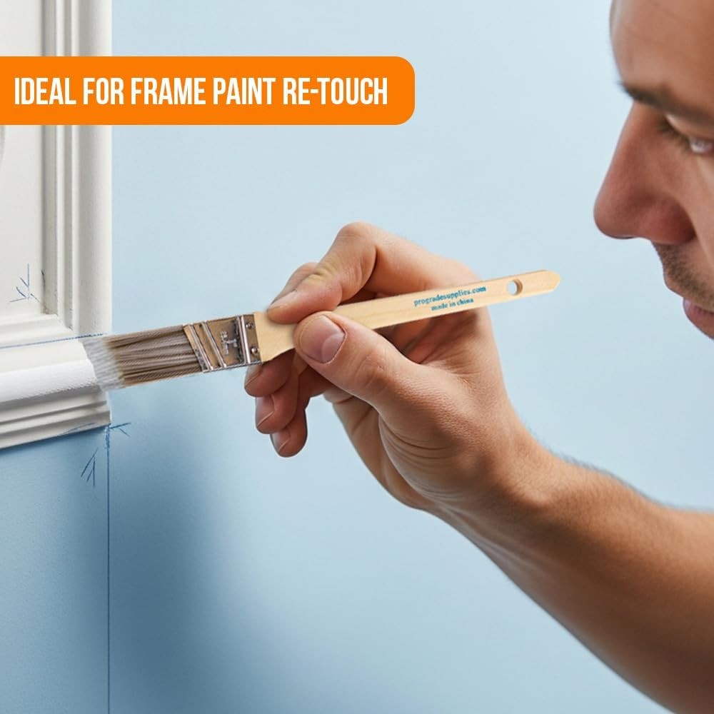 Paint Brushes 6-Pack Angle Brushes in Assorted Sizes for All Latex and Oil