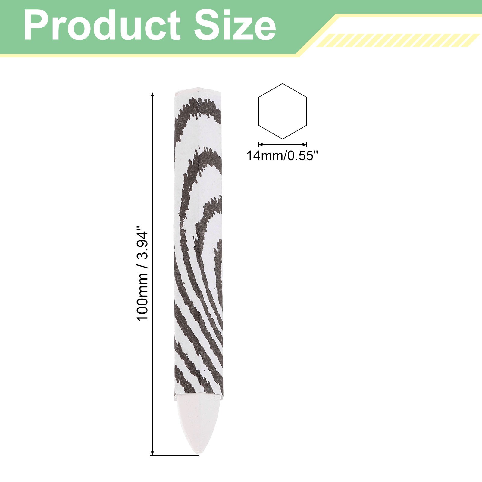 Lumber Marking Crayons, 6 Pcs White Hex Wax Tire Marker, 4″ x 0.55″
