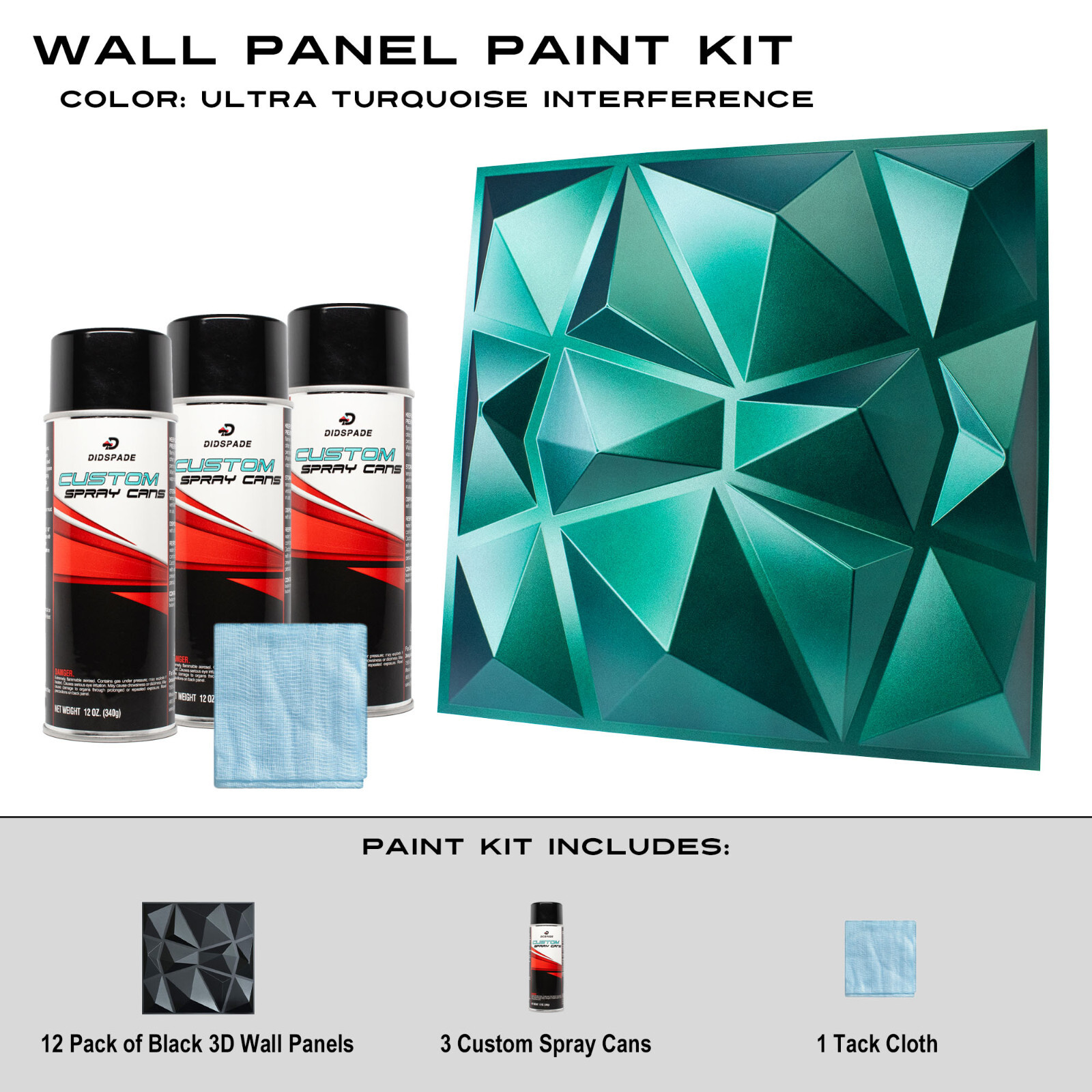Ultra Turquoise Interference Black Wall Panel Paint Kit