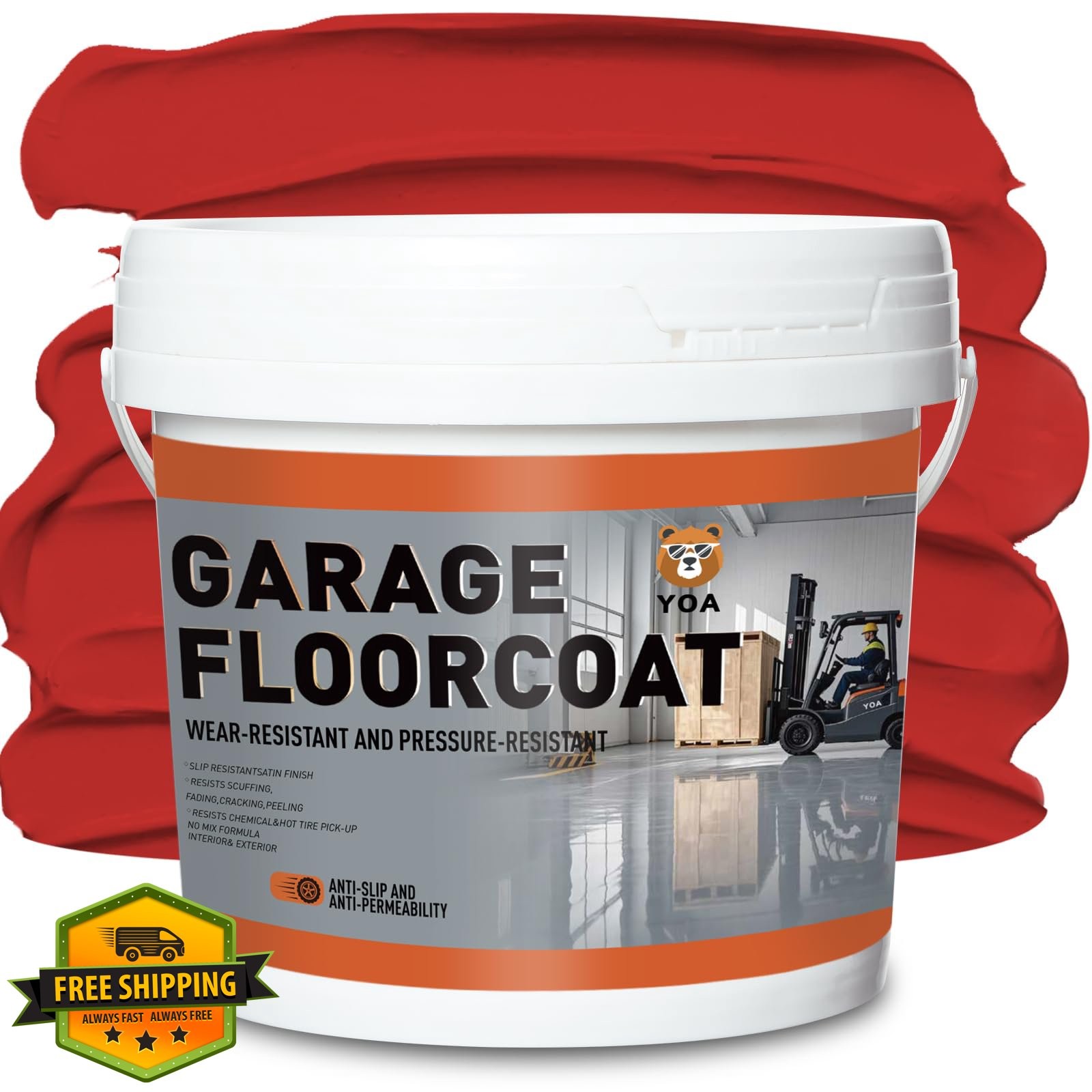 YOA 1 Gallon Red Garage Floor Paint