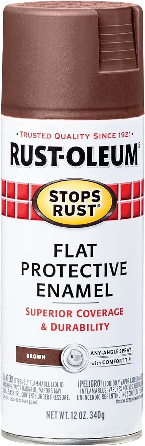 Rust Oleum Stops Rust Protective Enamel Paint 12 Ounce Brown Flat Finish