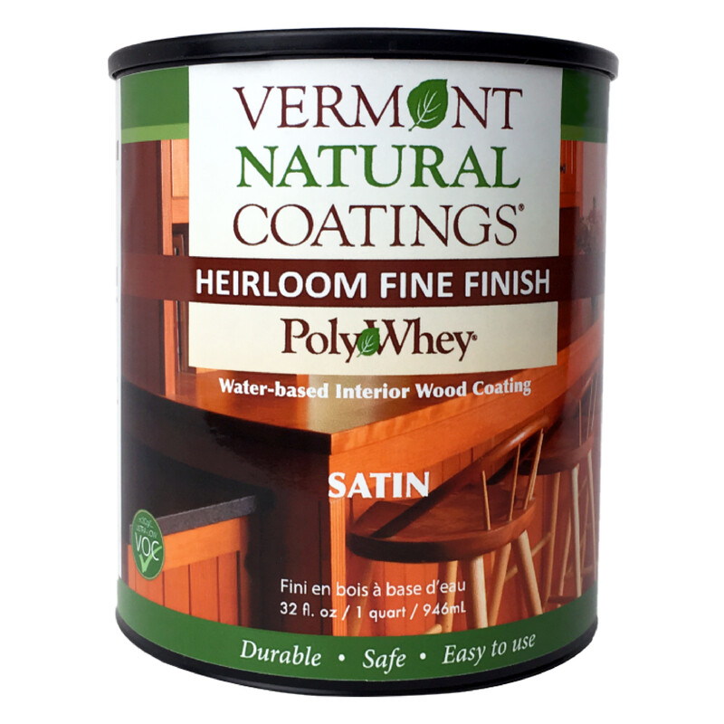 Vermont Natural Coatings 101151 Indoor Satin Clear Water Based Wood Finish 1 qt.