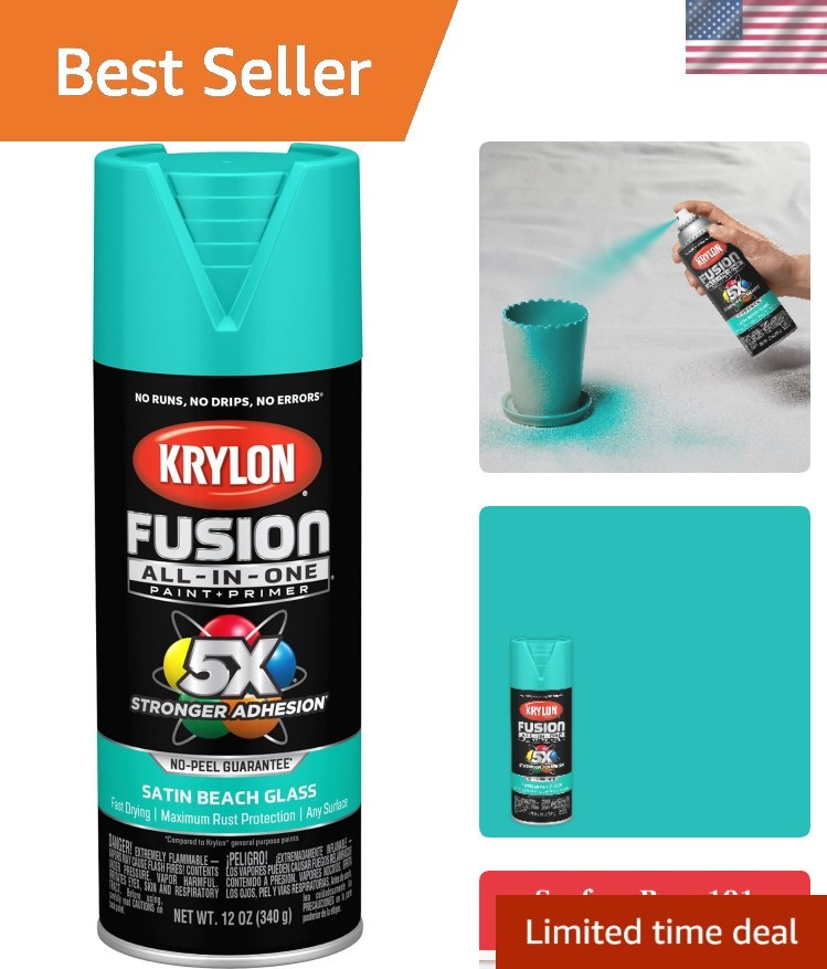Beach Glass 12 Oz. Satin Spray Paint – All-In-One, Durable, Quick Drying Formula