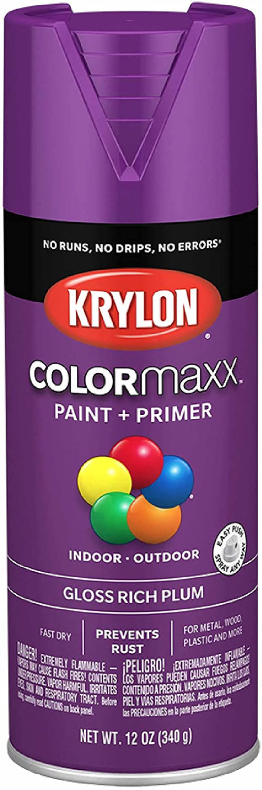 Colormaxx Spray Paint and Primer for Indoor/Outdoor, Gloss Rich Plum, K05536007