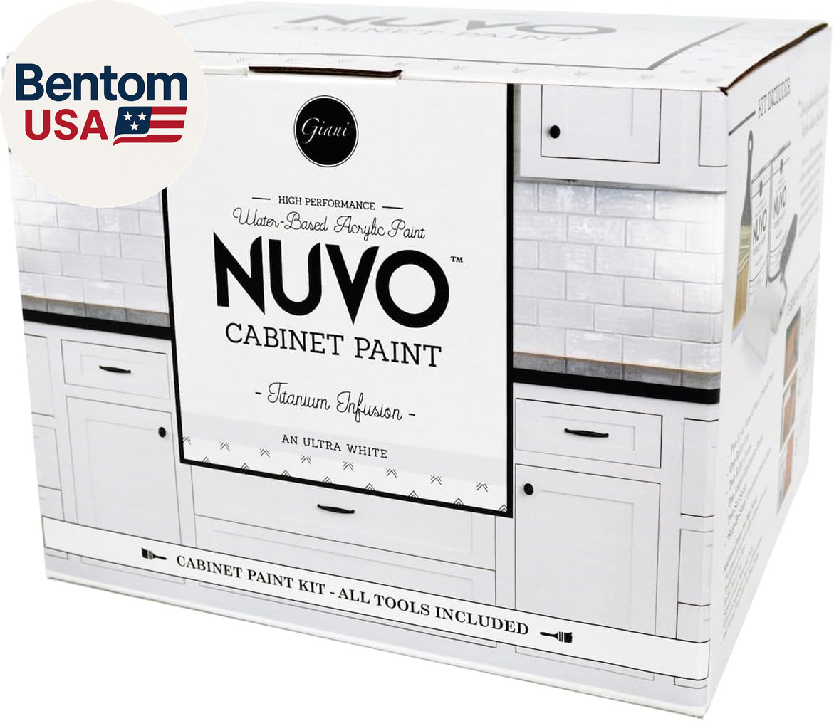 Titanium Infusion Cabinet Makeover Kit – Easy DIY 7-Piece Set, Brilliant White,