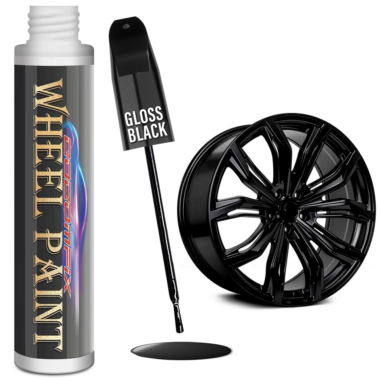 cocomfix Gloss Black Rim Touch Up Paint, 1 Fl Oz (Pack of 1),