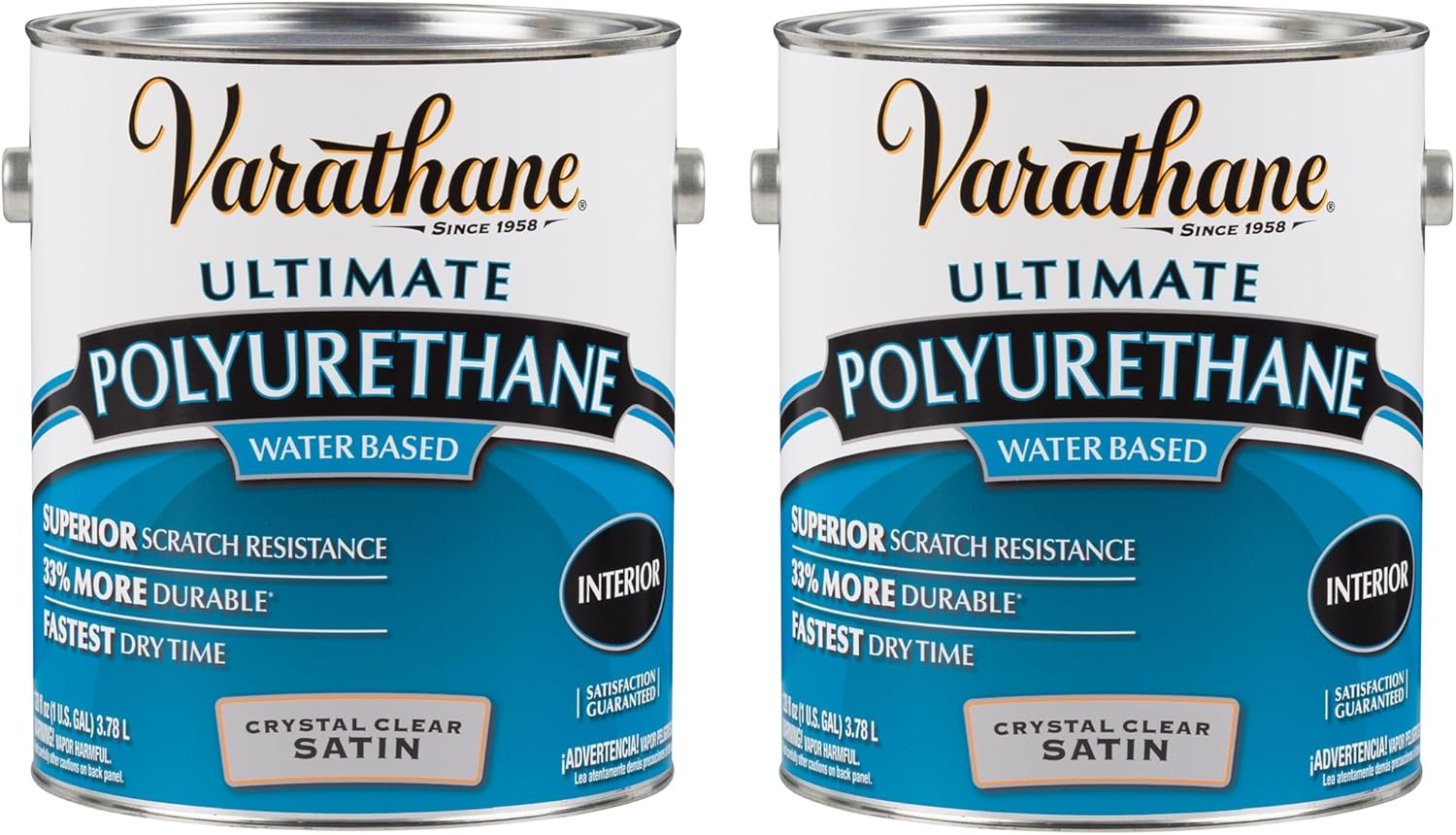 Satin Finish Water-Based Polyurethane 2 Pack – Fast Dry & Easy Clean