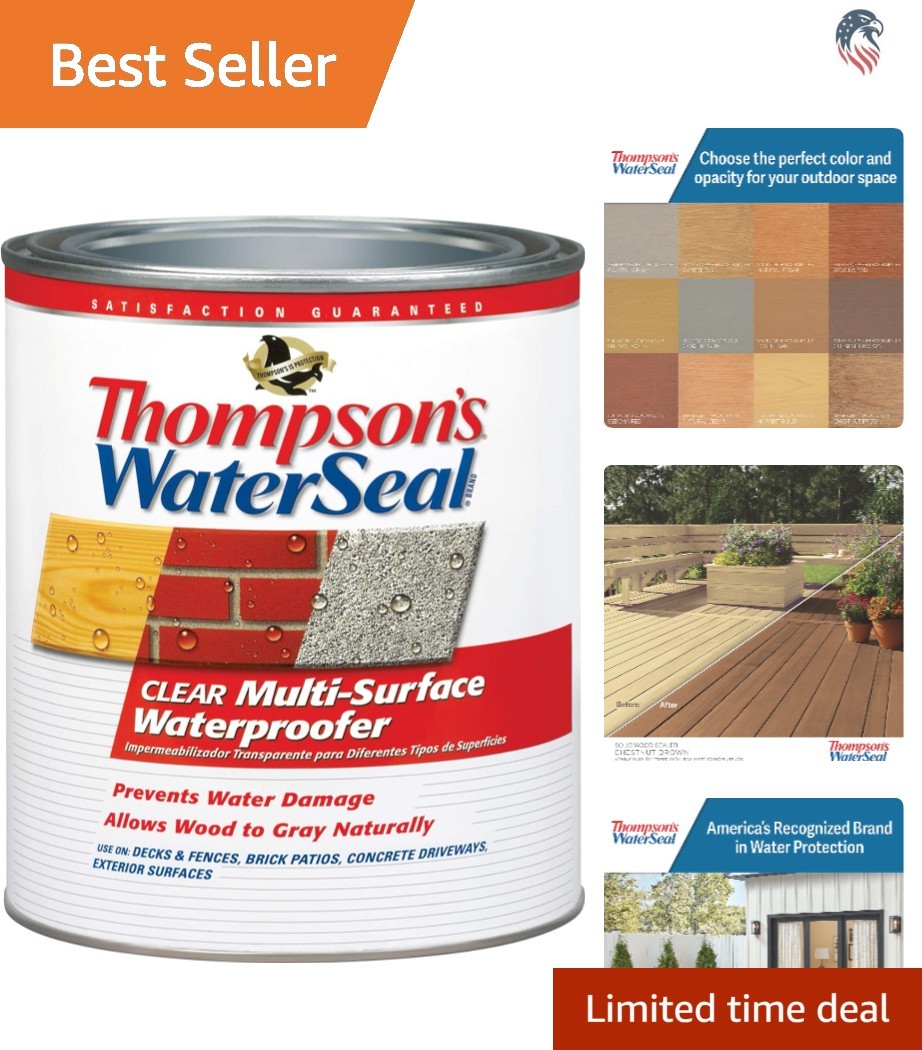 Compatible with Wood Concrete Canvas Exterior Waterproofer Stain Clear Quart