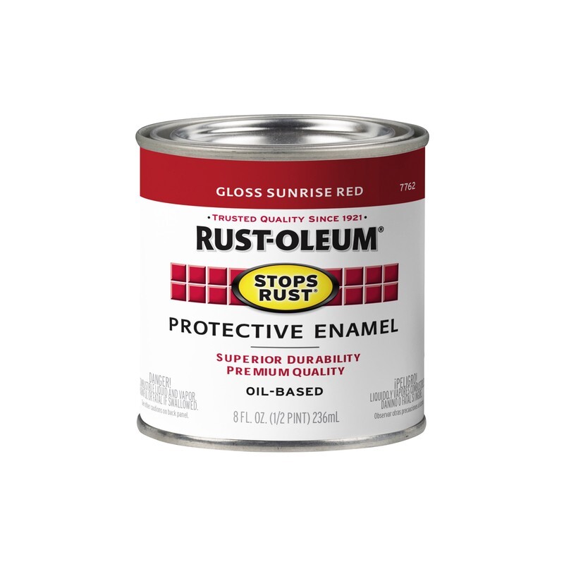 Rust-Oleum Gloss Sunrise Red 0.5pt Stops Rust PROTECTIVE ENAMEL Oil-Based7762730