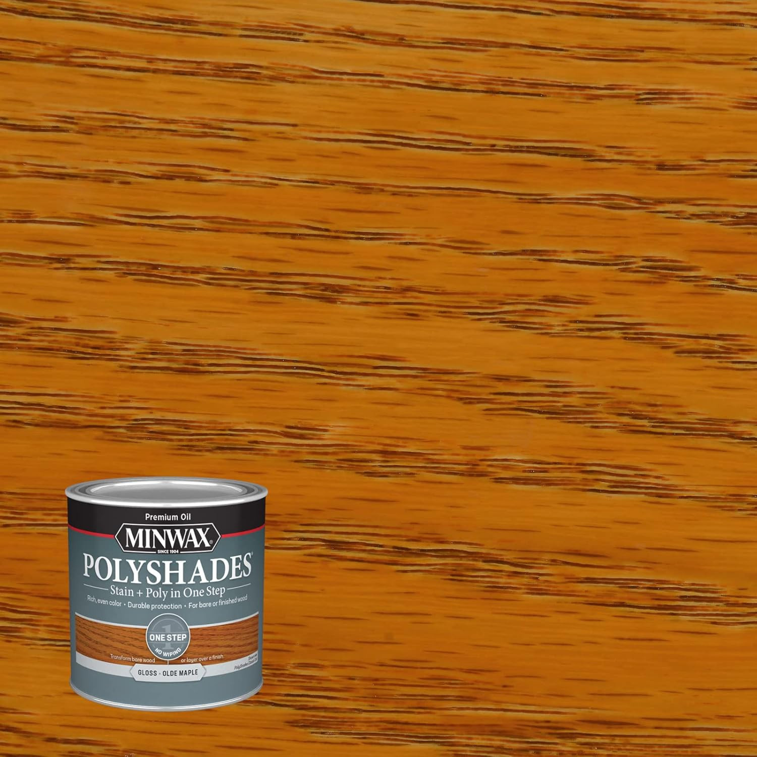 Polyshades Wood Stain + Polyurethane Finish – ½ Pint, Olde Maple, Gloss