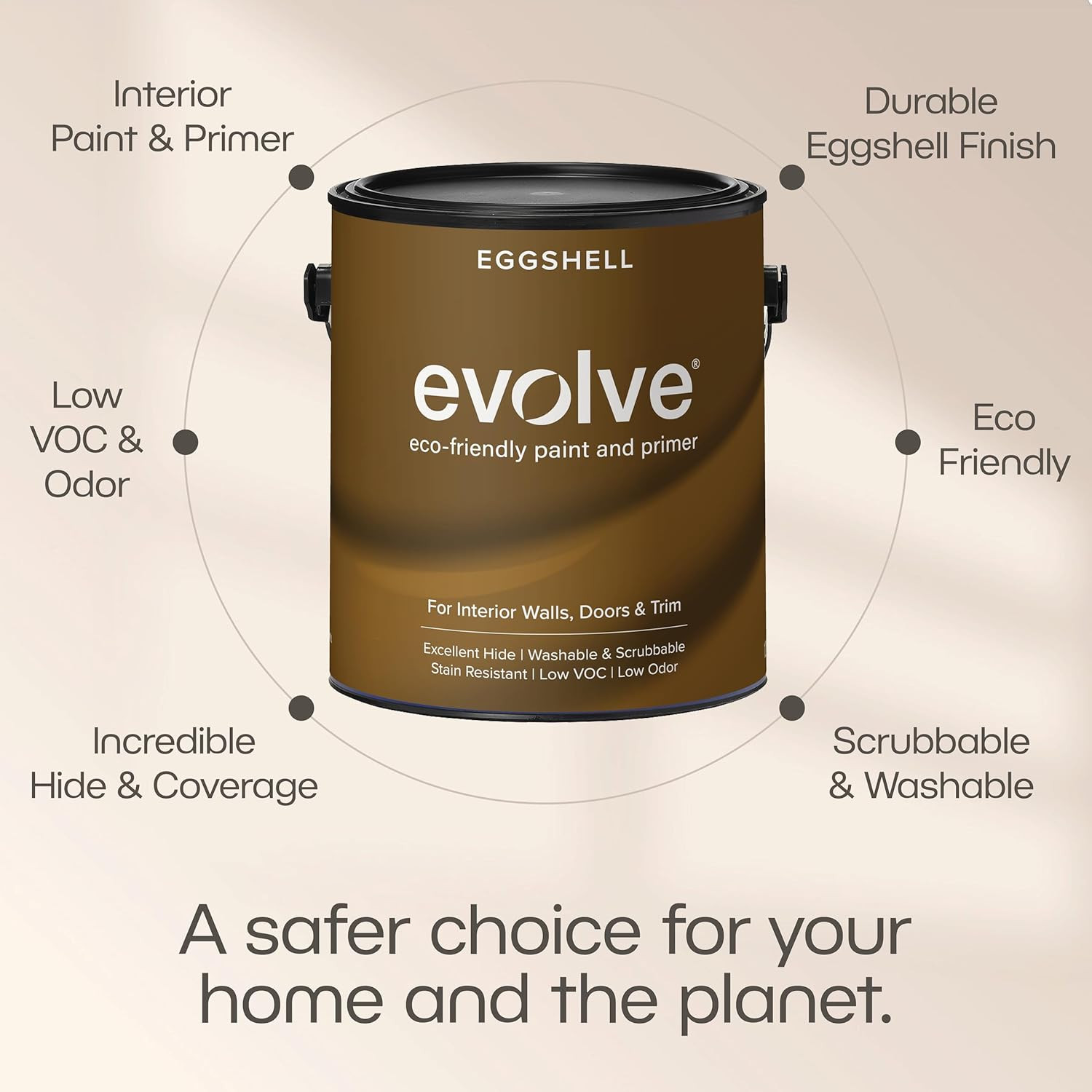 Interior Paint & Primer, Eggshell (Ivy Green), 1 Gallon – One-Coat Coverage, Exc
