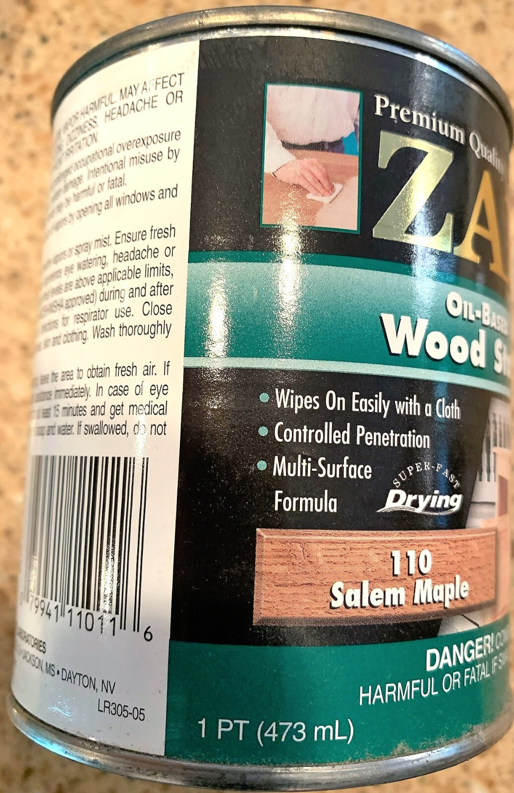Zar Interior Stain, 110 SALEM MAPLE PINT