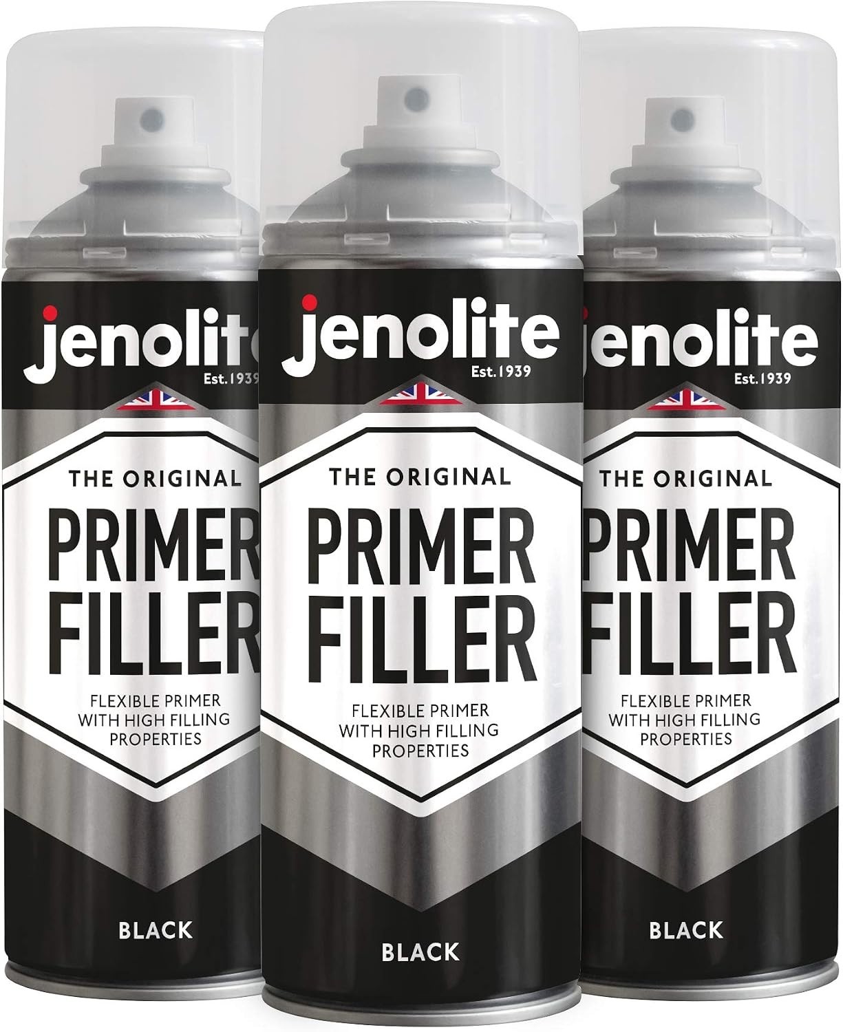Fast Dry Black Filler Primer Paint – 3x400ml for Smooth Finish & Topcoating