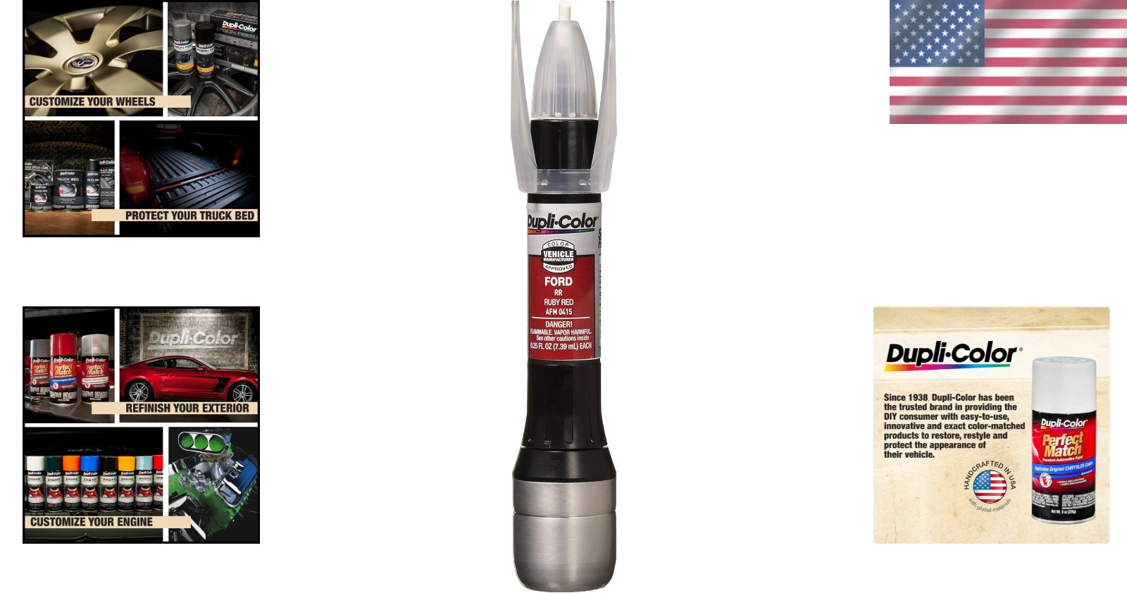 Waterproof Ruby Red All-in-One Touch-Up Paint for Quick Car Repair – 0.25 oz