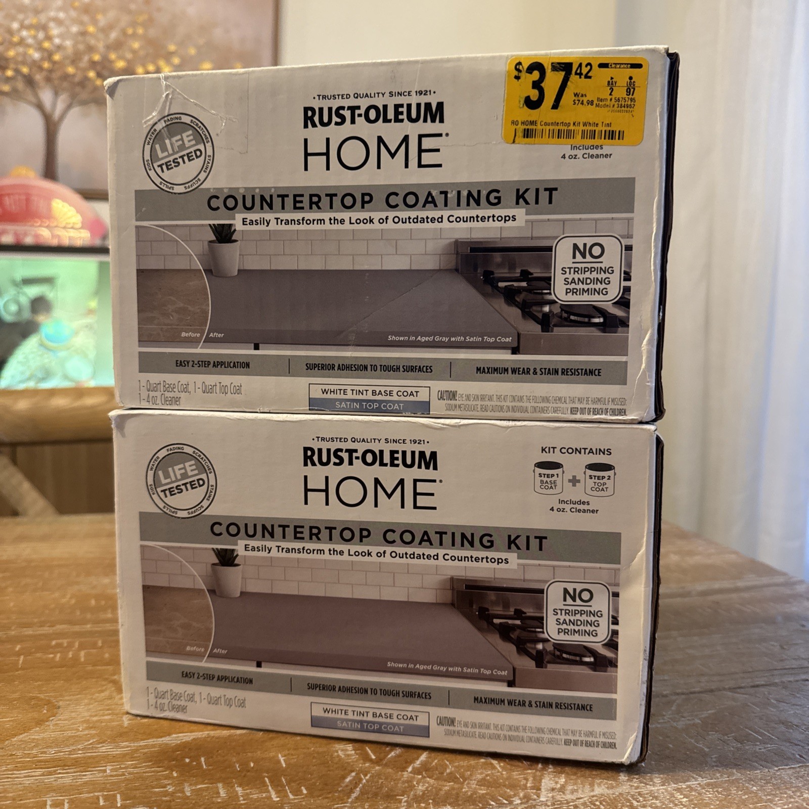 Lot of 2 Rust-Oleum HOME Countertop Coating Kit White Tint Base Satin NEW