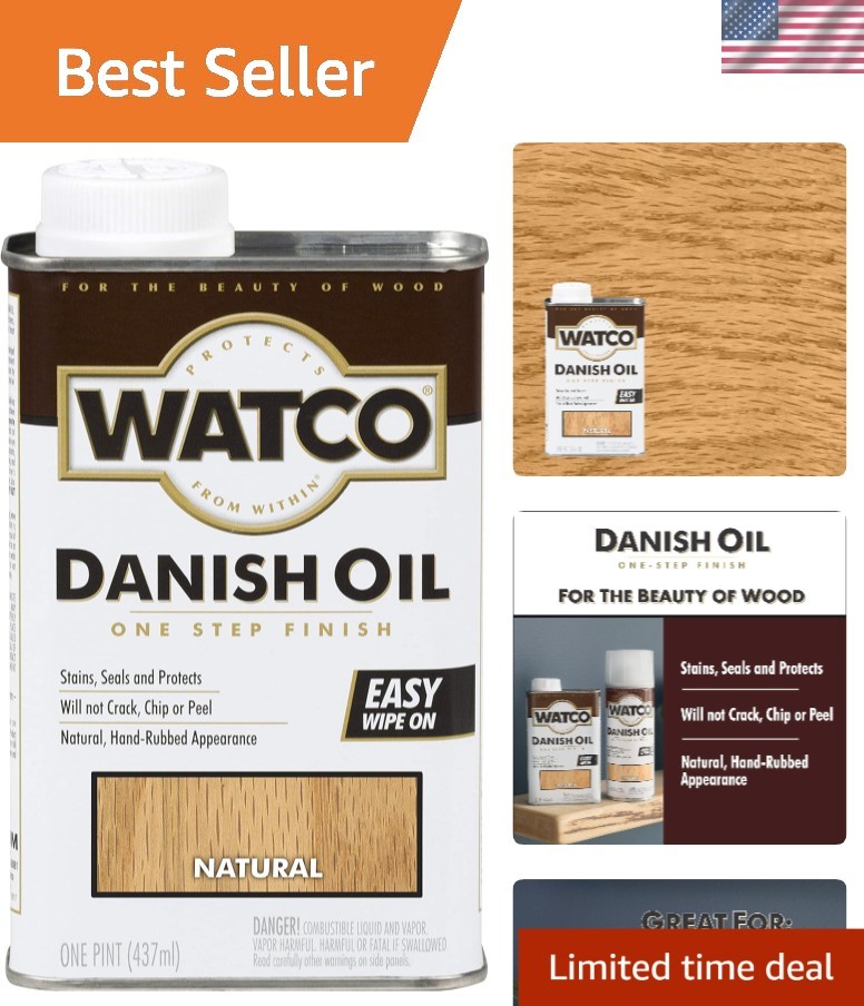 Watco Danish Oil Finish, 16 Fl Oz – Rustically Enhance Your Wood’s Beauty