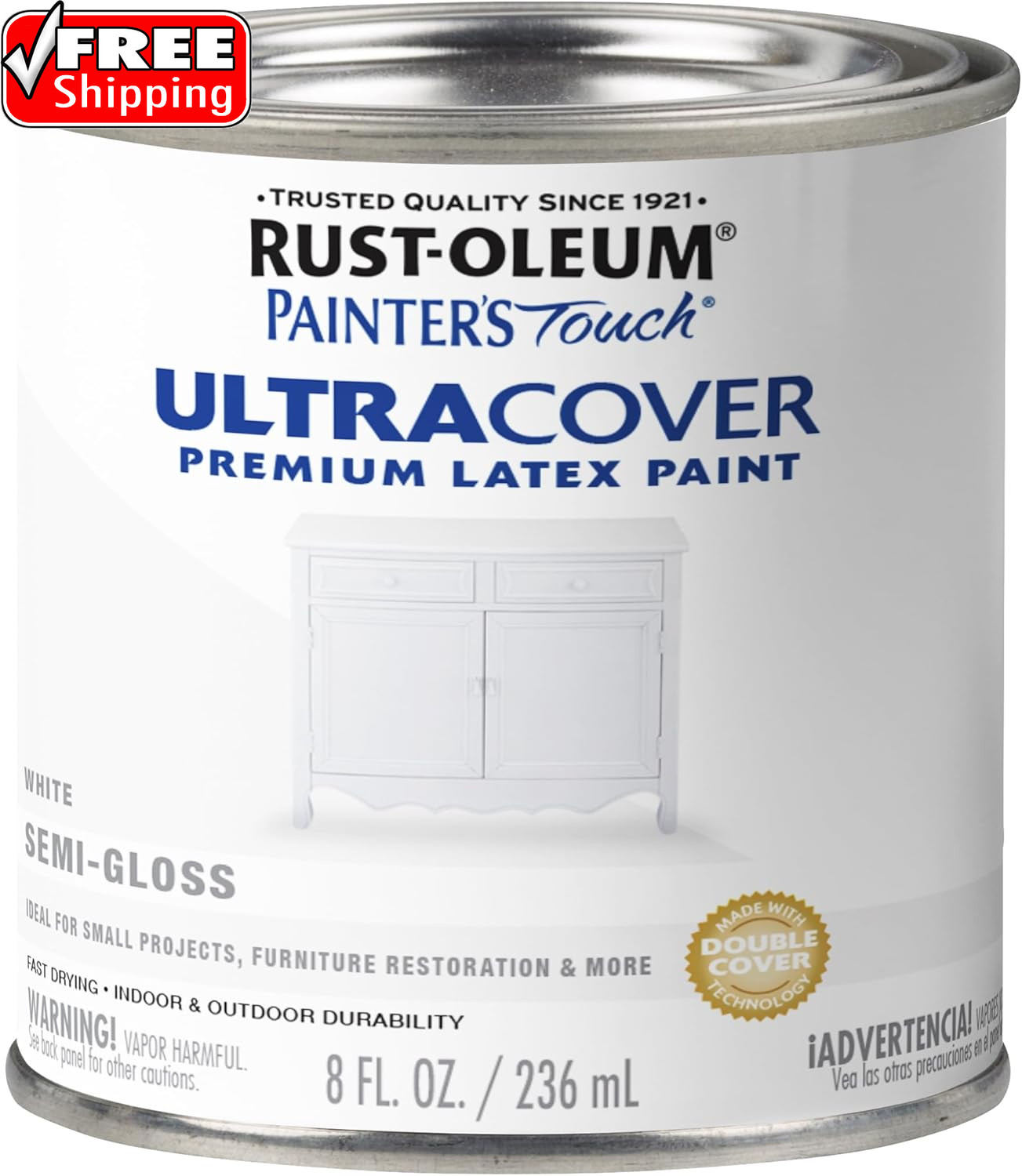 1993730 Painter’S Touch Latex Paint, Half Pint, Semi-Gloss White 8 Fl Oz (Pack o