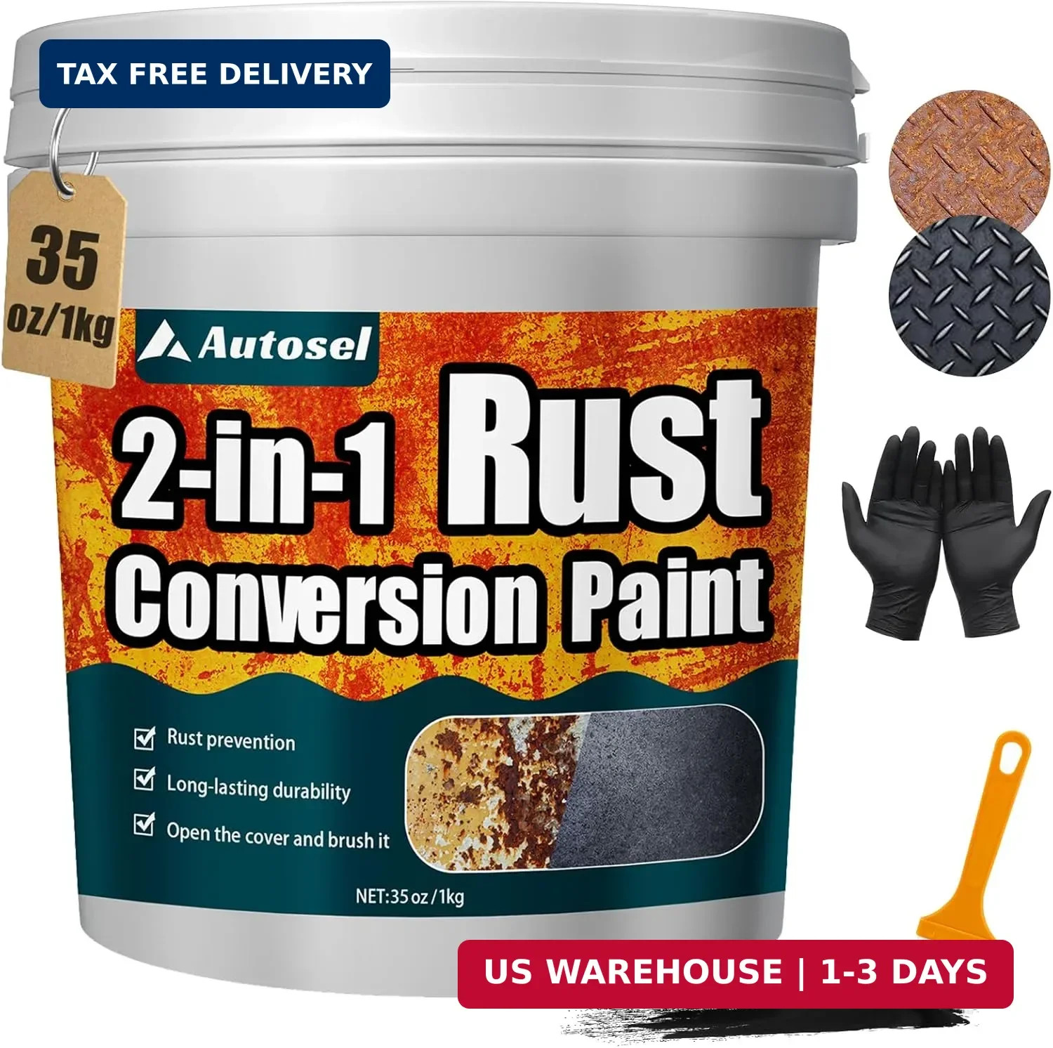 2 in 1 Rust Converter Primer 35oz Stops Rust Heat Resistant Coating Paint