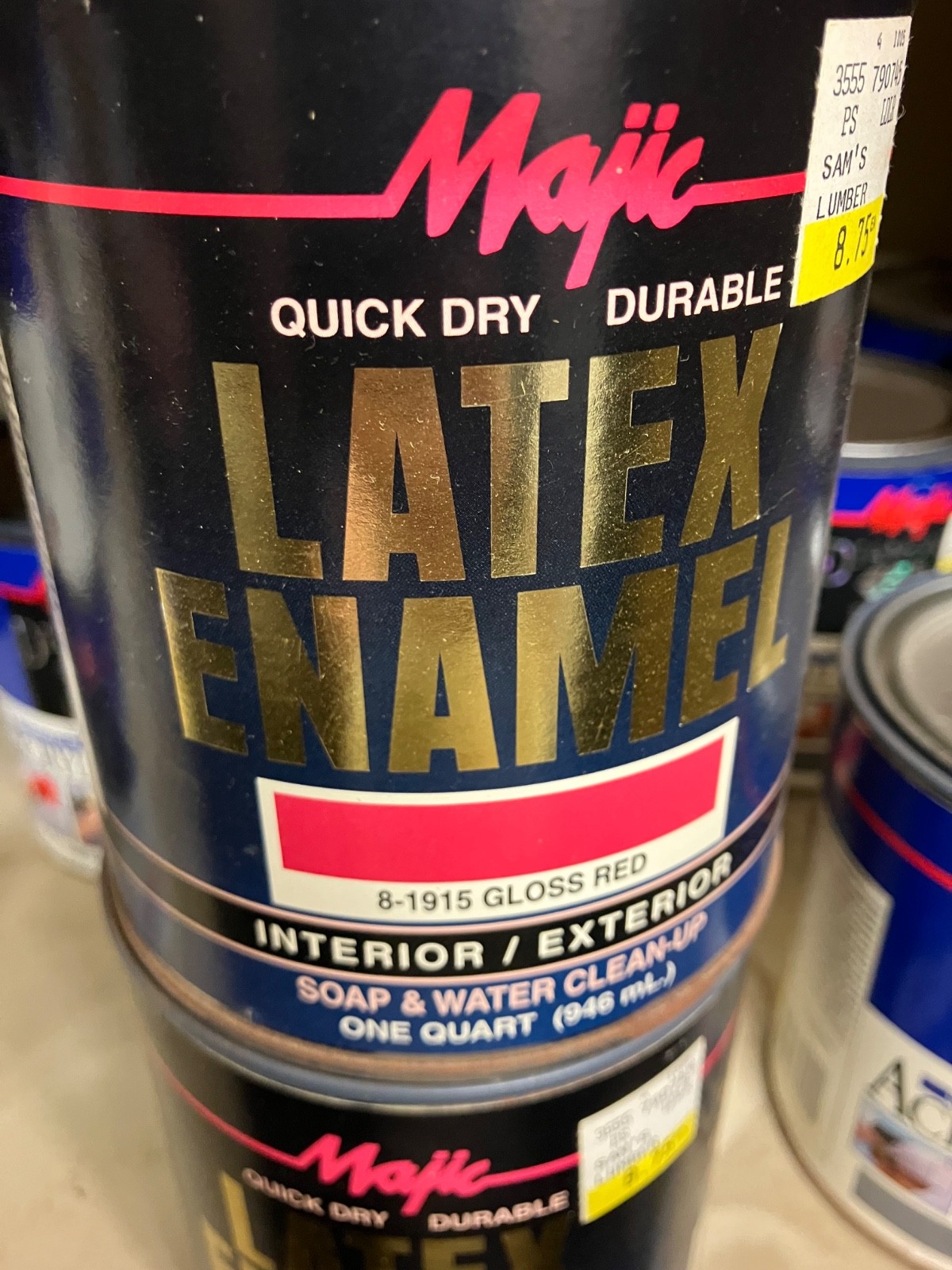Majic LATEX Enamel GLOSS RED 1 quart