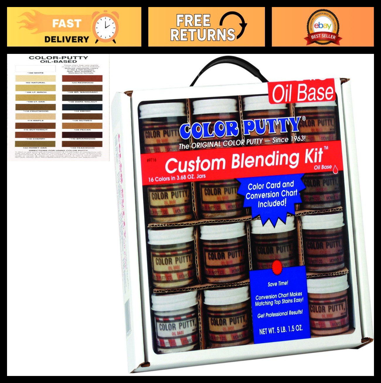 Custom Oil-Based Blending Kit – 16 x 3.68 oz High-Performance Putty Jars