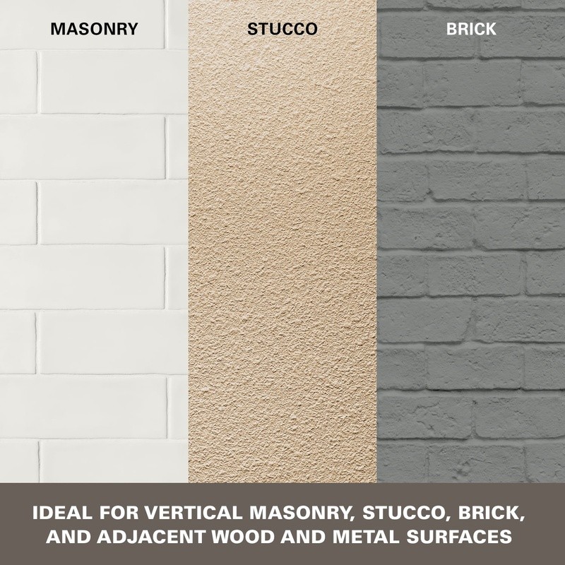 Self-Priming Masonry Stucco Brick Paint Interior Exterior Flat Durable Finish US