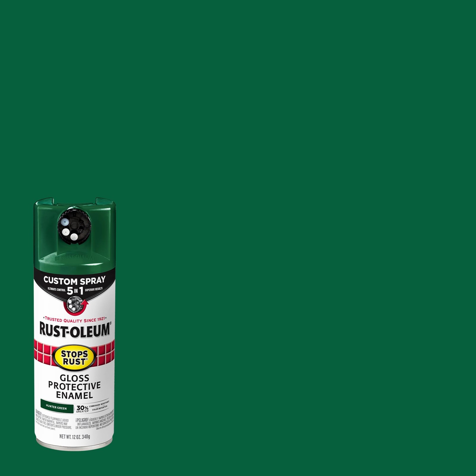 Rust Oleum Stops Rust Gloss Hunter Green 12 Ounce 5 In 1 Custom Spray Paint
