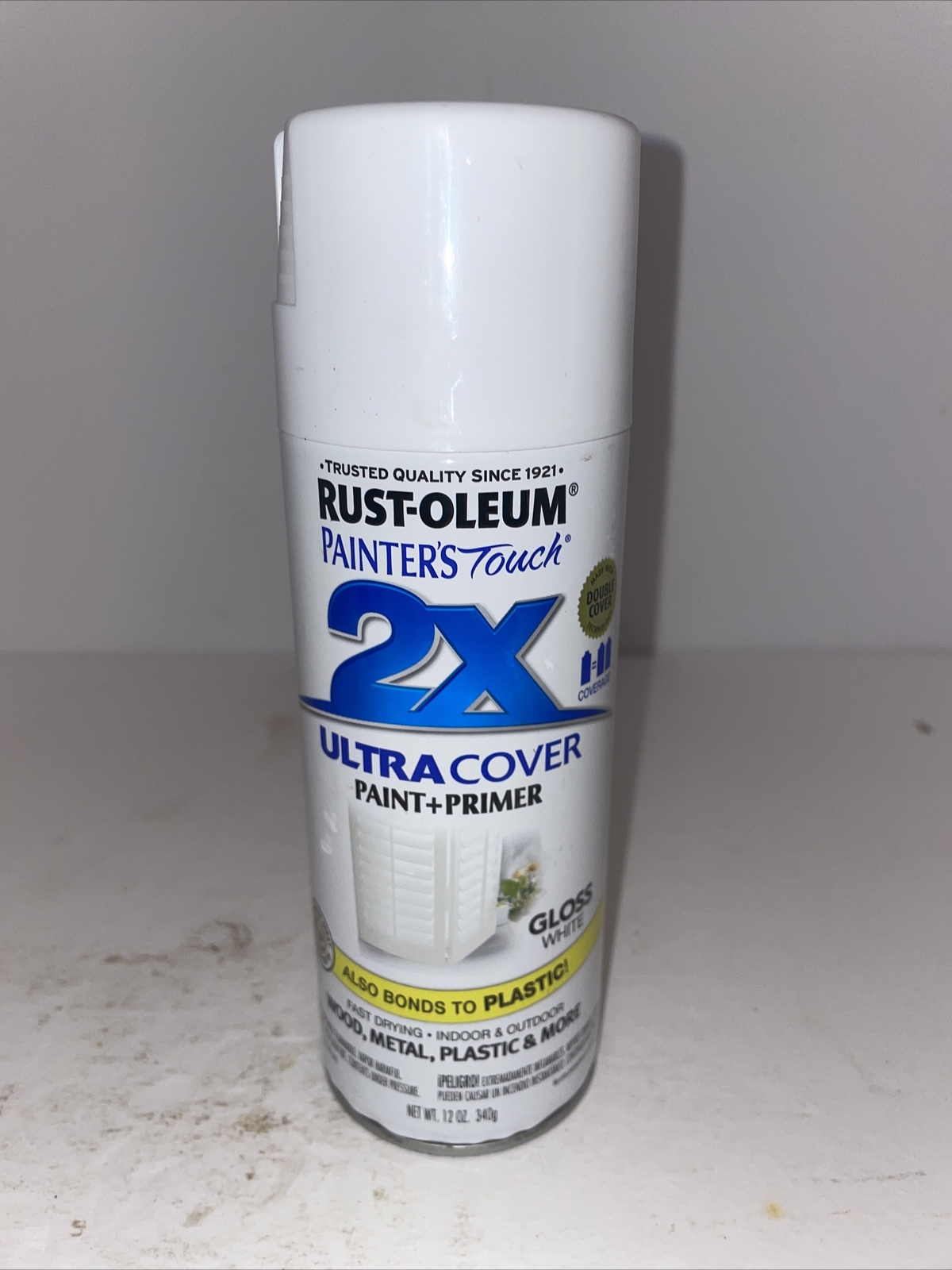 PAINTER’S Touch Gloss Spray Paint, Gloss, White, 12 oz, Aerosol Can