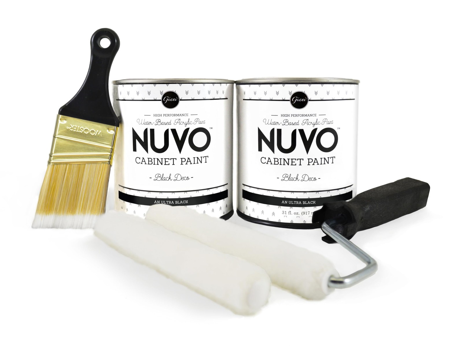 Nuvo Black Deco Cabinet Makeover Kit – Diy 7-Piece Set Bold Ultra Black