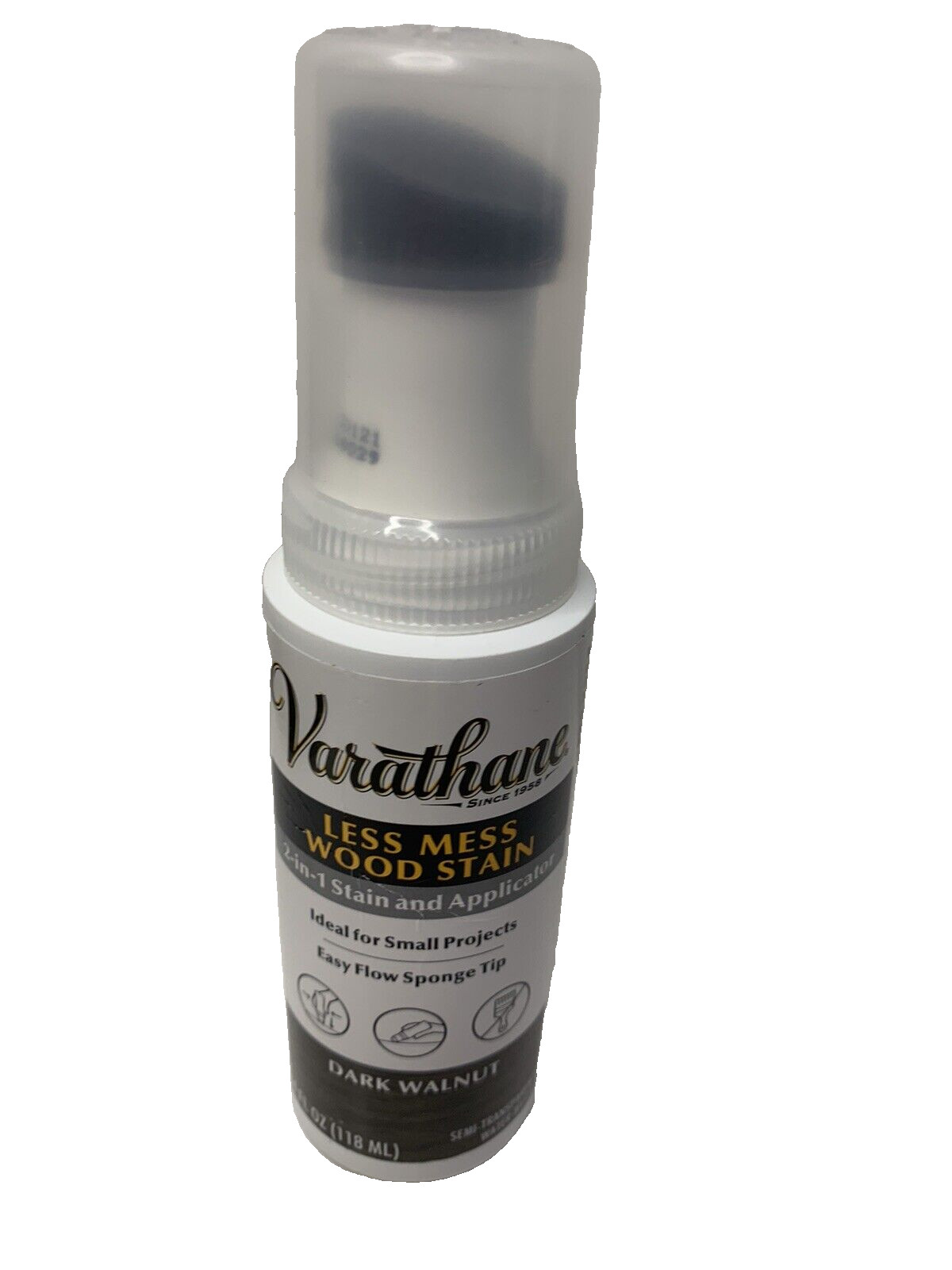 Varathane Less Mess Wood Stain and Applicator, 4 oz, Dark Walnut 2-1 stain app