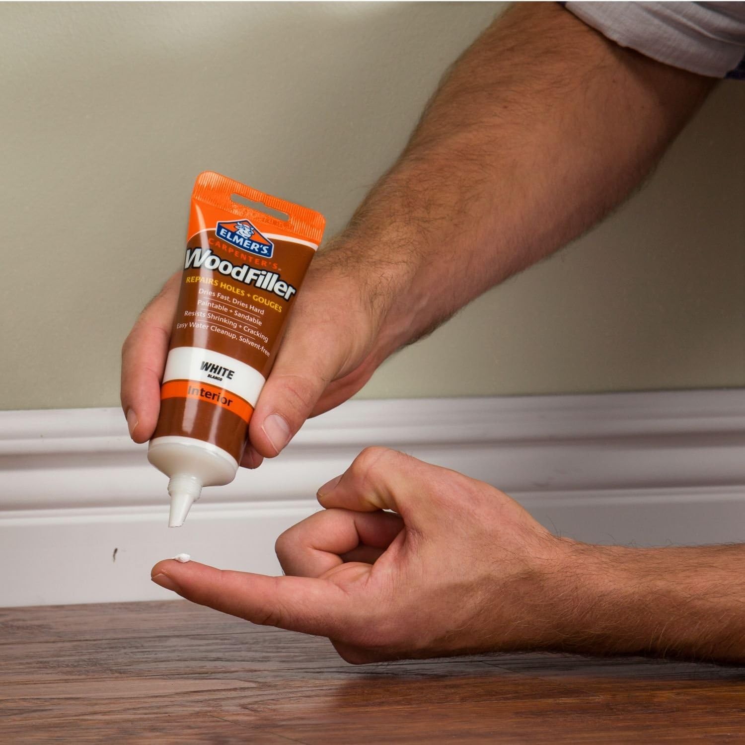 Elmer’s E855 Carpenter’s Wood Filler, 3.25-Ounce Tube, White -10 Pack