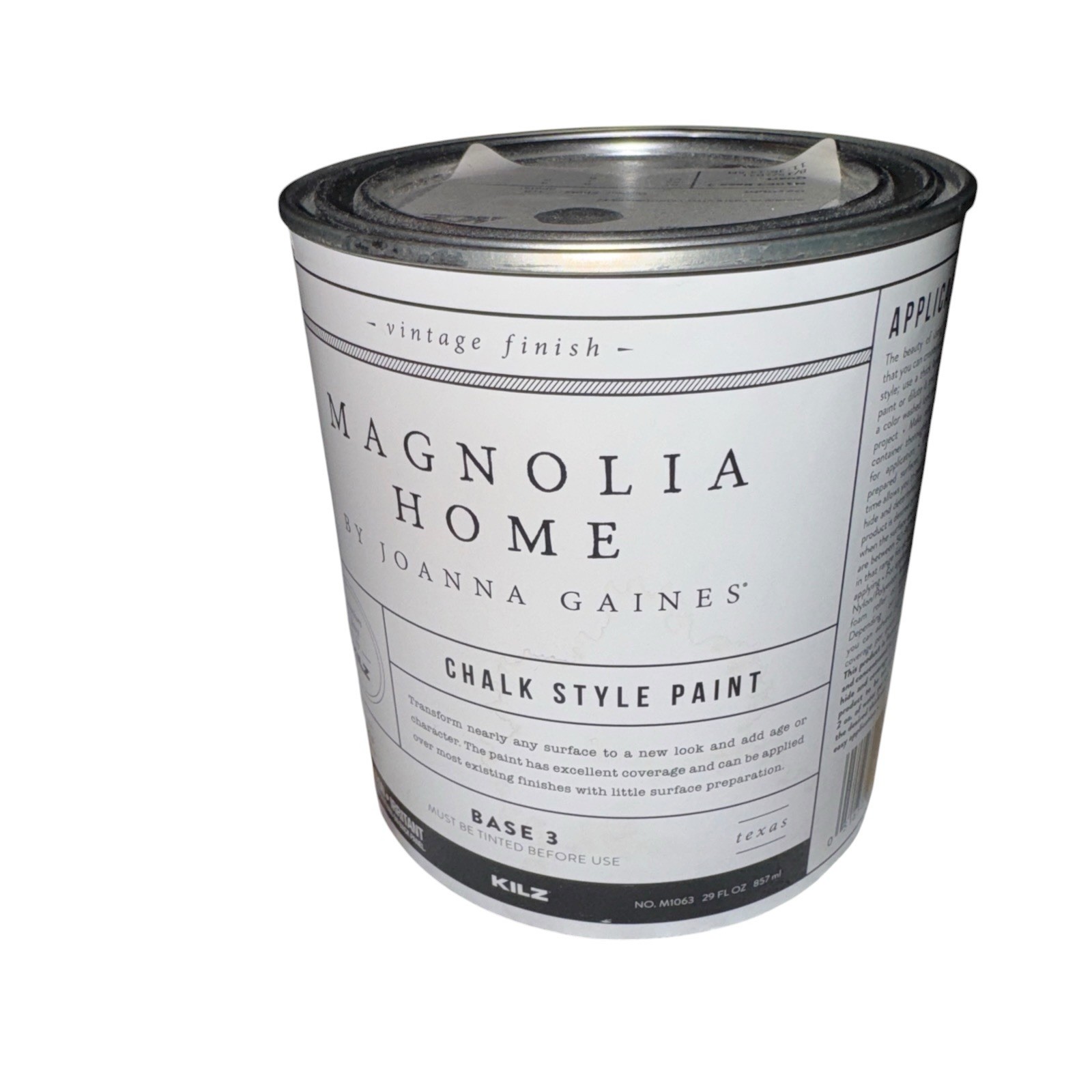 Magnolia Home By Joanna Gaines Chalk style paint 29 ounces Base 3 Black New