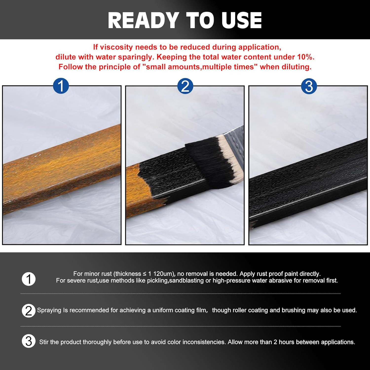 Rust Converter Paint – 64Oz Water-Based Rust Reformer & Metal Primer, Semi-Gloss