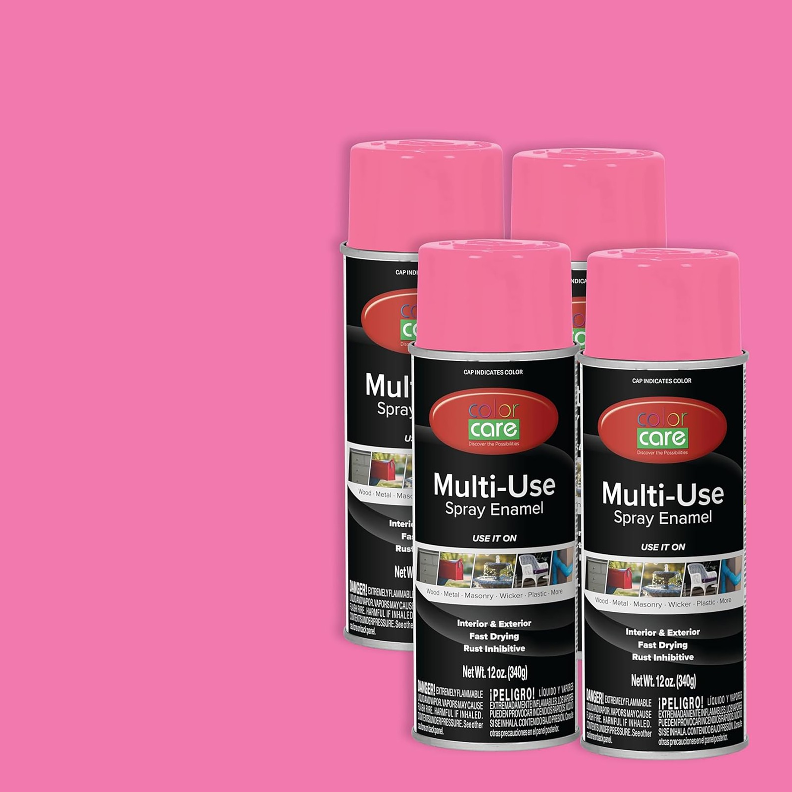 Color Care Spray Paint Pink 12 oz- 4 pack