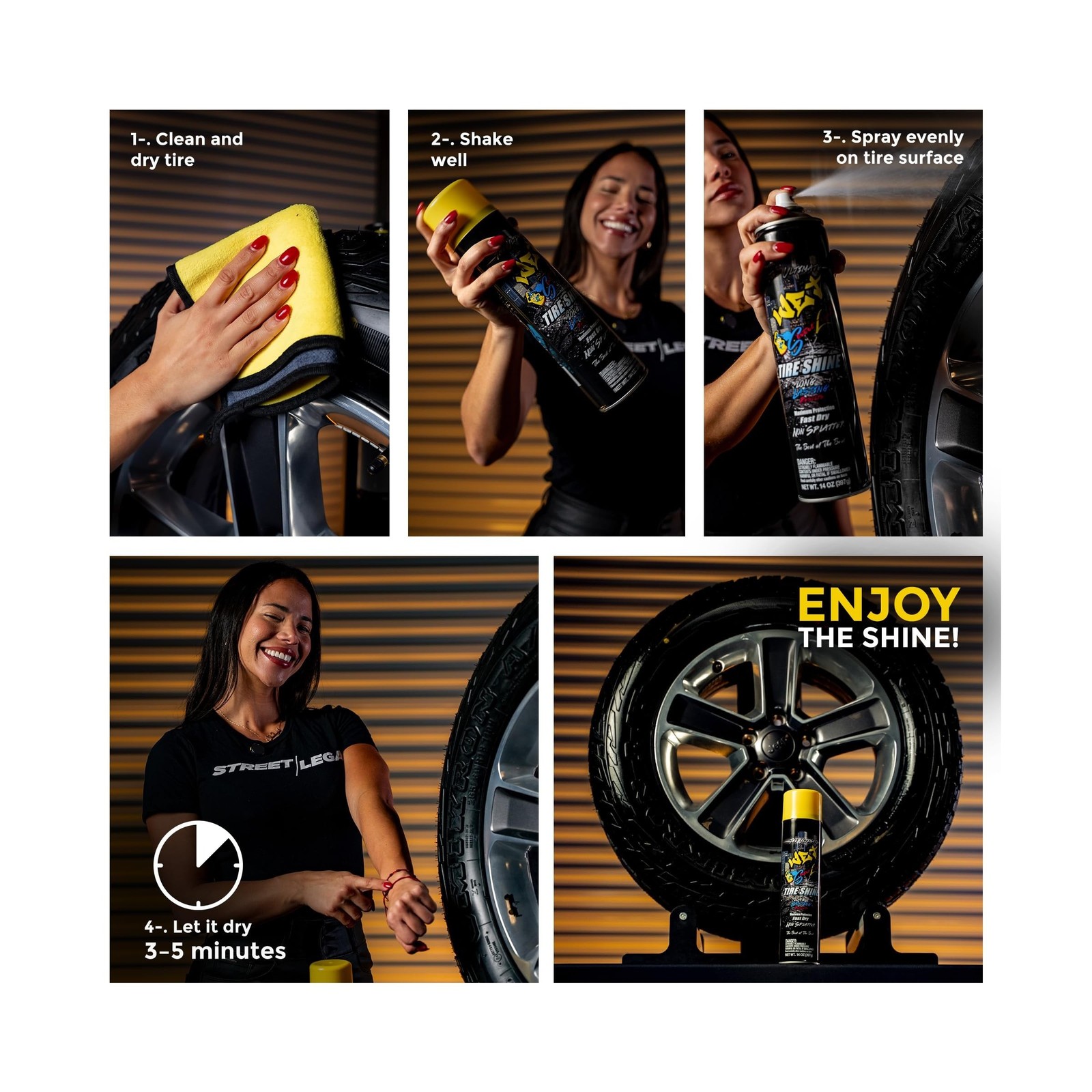 Street Legal The Ultimate Wet Tire Shine, High Gloss Wet-Look Tire Dressing, …
