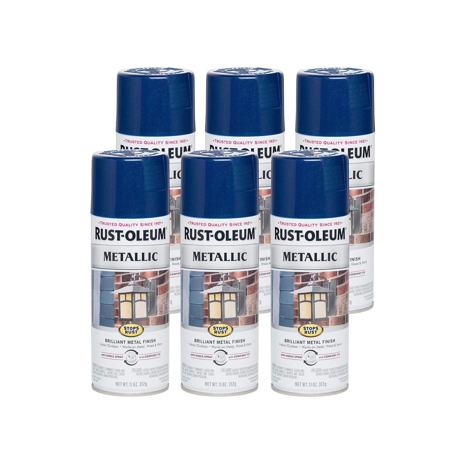 Stops Rust Metallic Spray Paint, Cobalt Blue