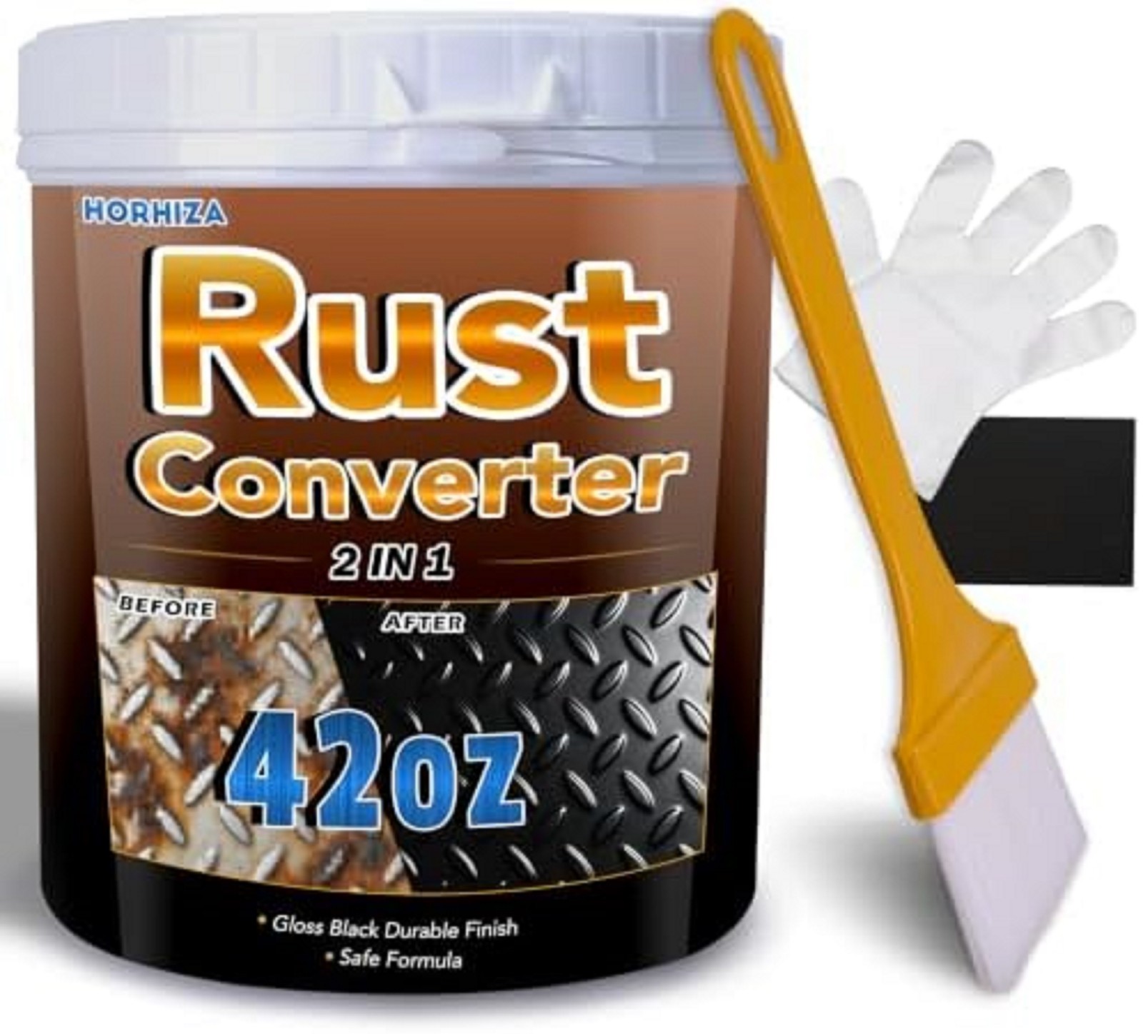 2 in 1 Rust Converter & Metal Primer, 42 Oz Black Rust Inhibitor Paint for Metal