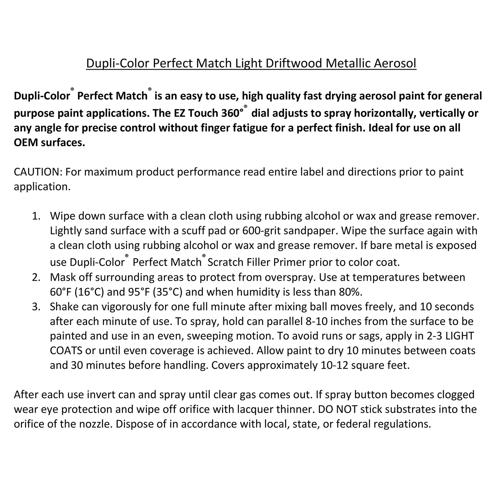 Premium Automotive Paint, Light Driftwood Color, 8 oz Perfect Match Spray